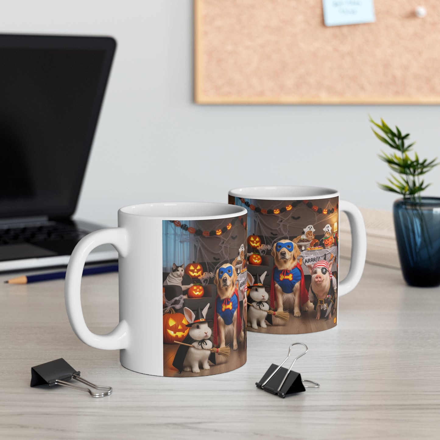 Halloween Pet-Themed Mug, Cute Animal Mug, Cat and Dog Lover Gift, Fall Decor, Trick or Treat Coffee Cup, Fun Holiday Mug