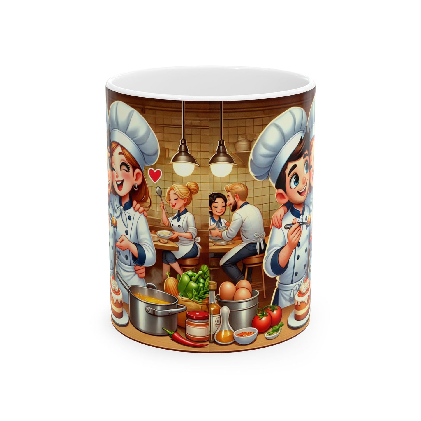 Chefs' Love Ceramic Mug - Cozy Kitchen Vibes, Perfect Gift for Foodies