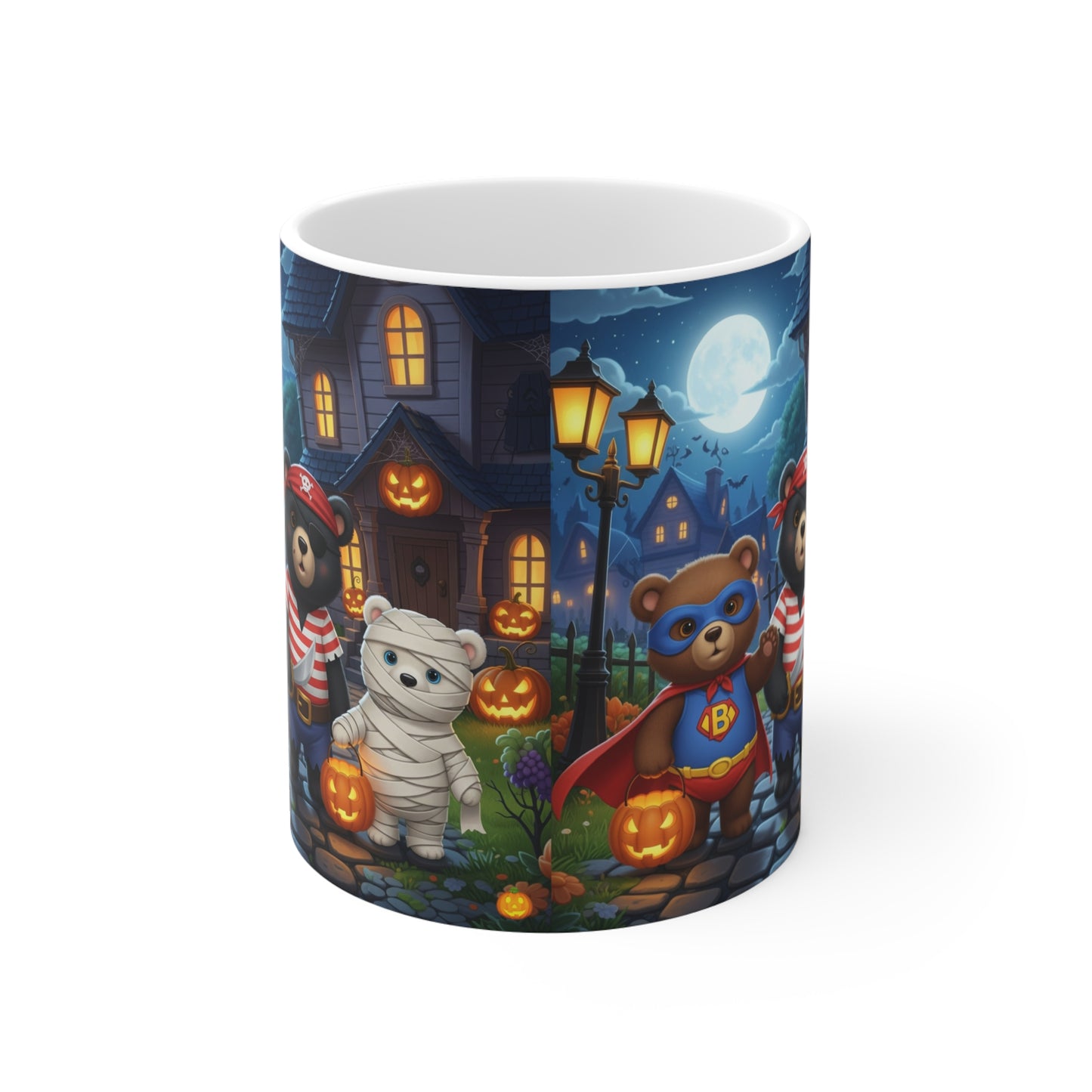 Halloween Bear Mug - Cute Teddy Bears, Trick-or-Treat Coffee Cup, Fall Decor, Spooky Gift, Party Favor
