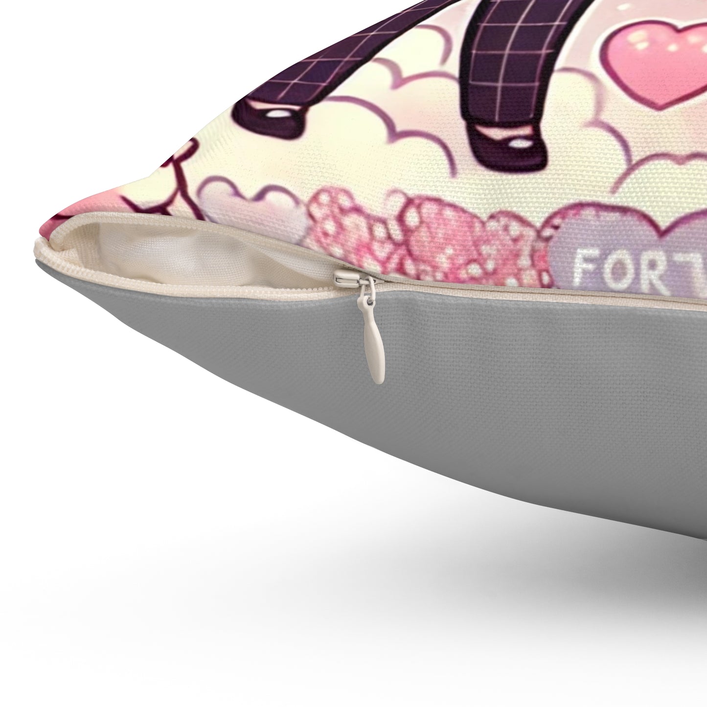 Cute Couples Kawaii Pillow - Spun Polyester Square Cushion for Home Decor