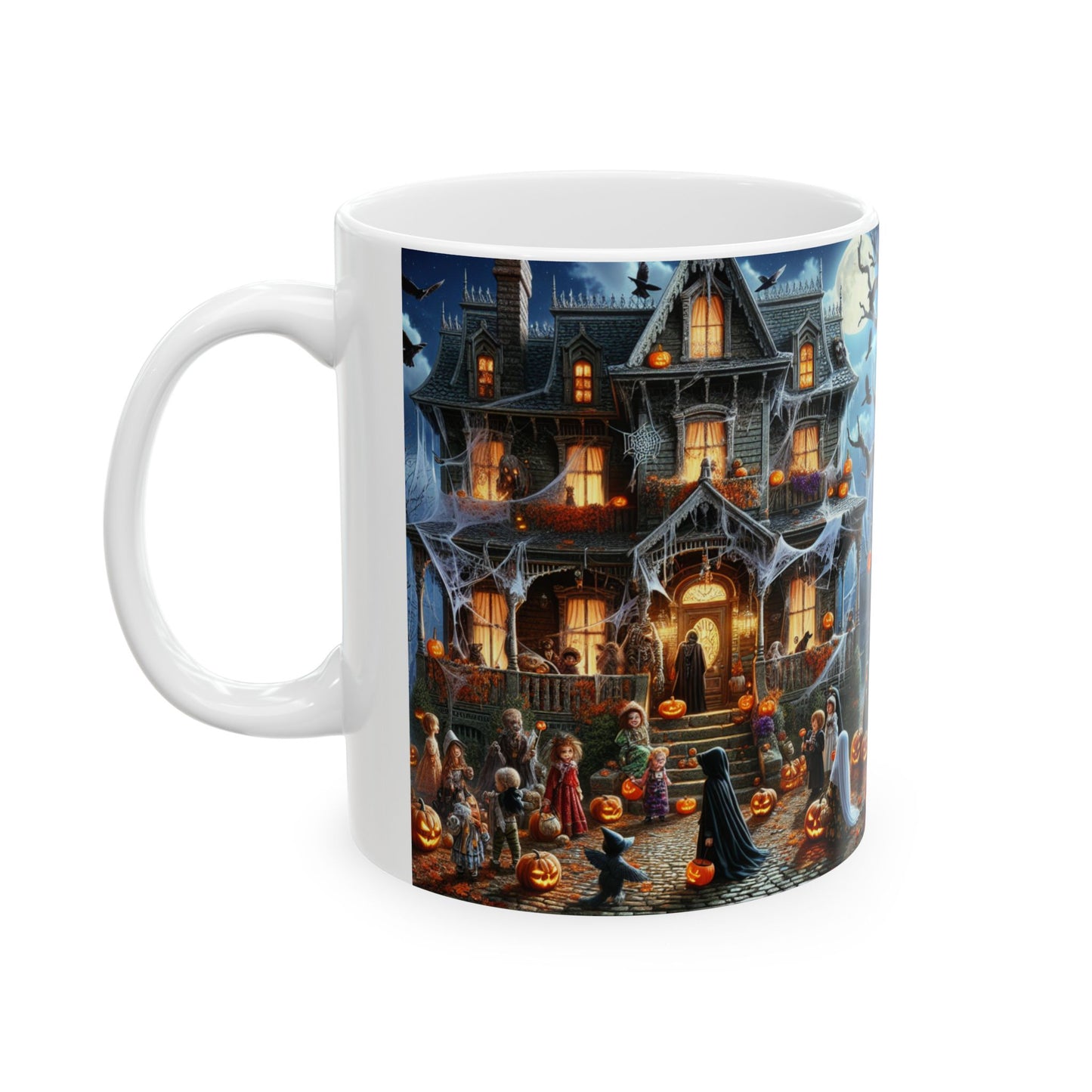Halloween-Themed Ceramic Mug for Cozy Sips, Perfect for Fall Gatherings, Spooky Season, and Gift Giving