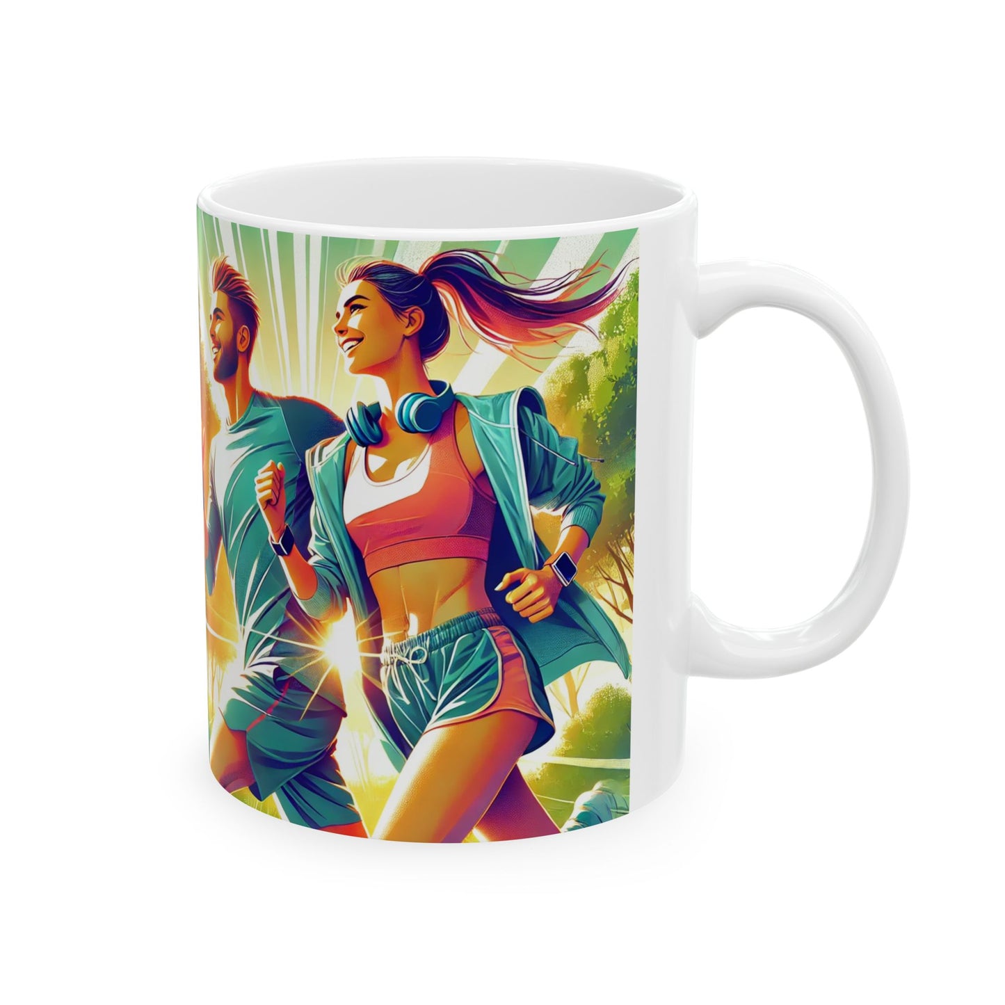 Active Lifestyle Ceramic Mug - 11oz & 15oz | Motivational Fitness Design for Sports Enthusiasts