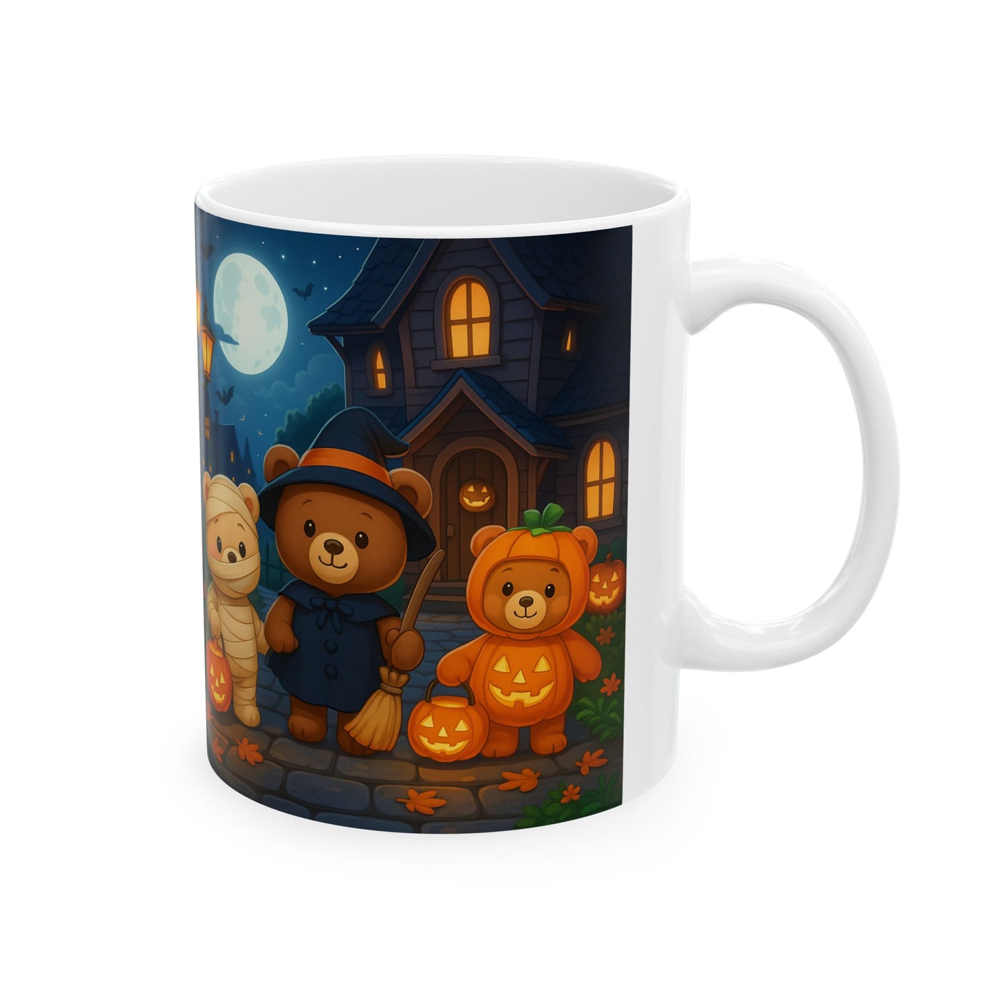 Adorable Halloween Bear Mug, Cute Bear Mug, Spooky Coffee Cup, Halloween Decor, Fall Gift, Trick-or-Treat Mug