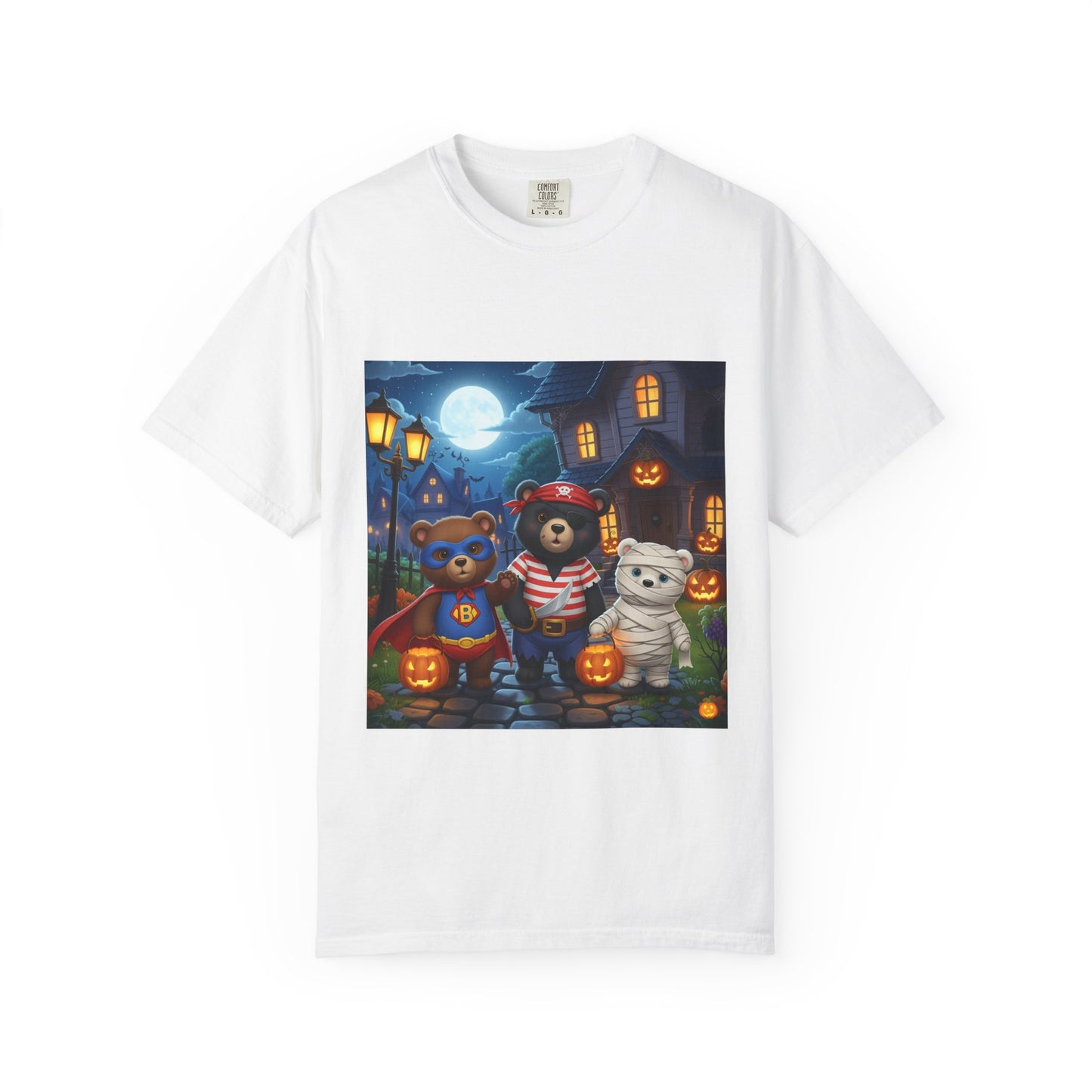 Halloween Bear T-Shirt, Unisex Tee for Fall, Cute Costume Top, Trick or Treat Shirt, Cozy Graphic T-Shirt, Spooky Season Apparel