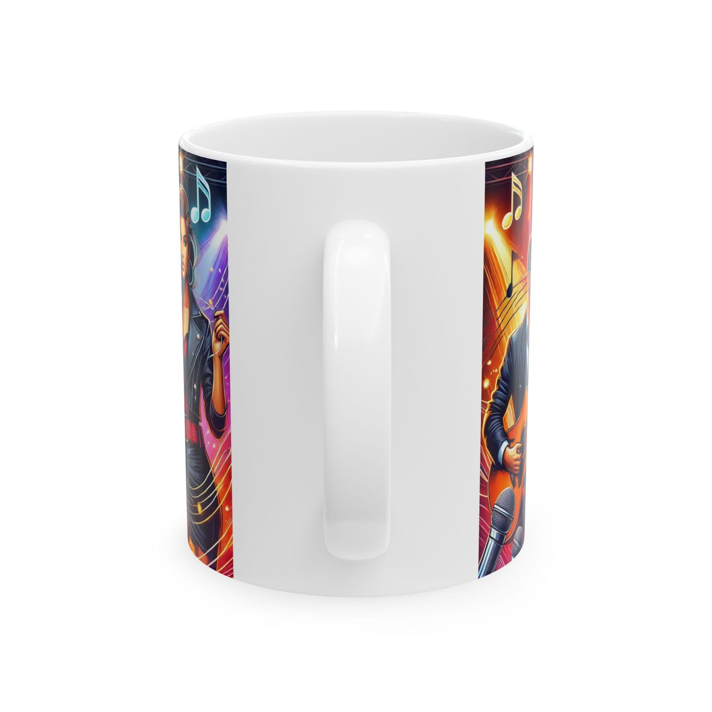 Musical Duo Ceramic Mug - Vibrant 11oz & 15oz Coffee Cup for Music Lovers