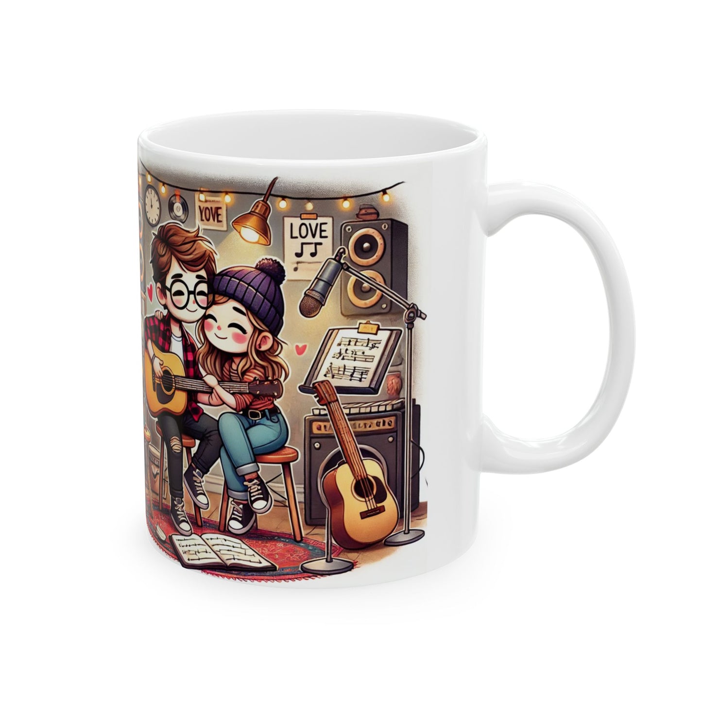 Musician's Cozy Ceramic Mug - Perfect Gift for Music Lovers & Coffee Lovers - 11oz & 15oz