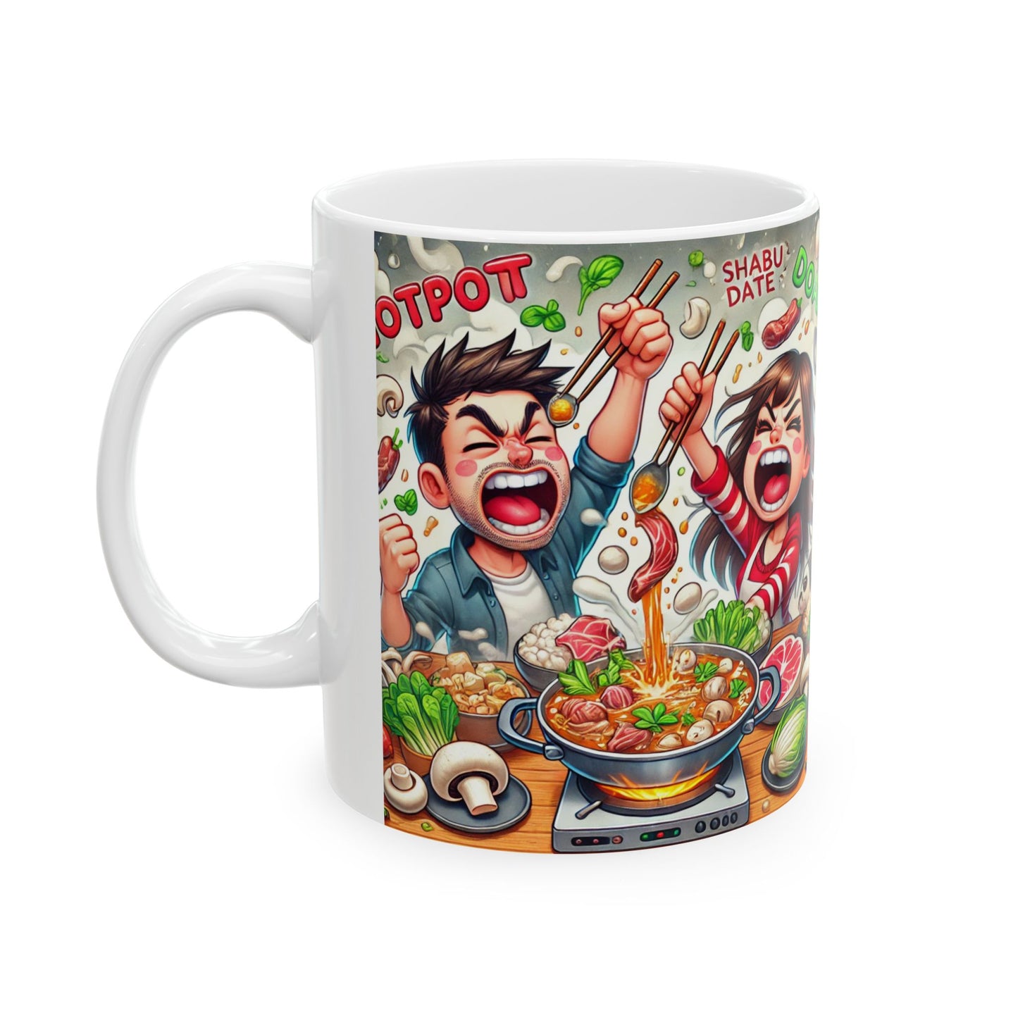 Fun Shabu Shabu Ceramic Mug - Perfect for Food Lovers & Hot Pot Enthusiasts