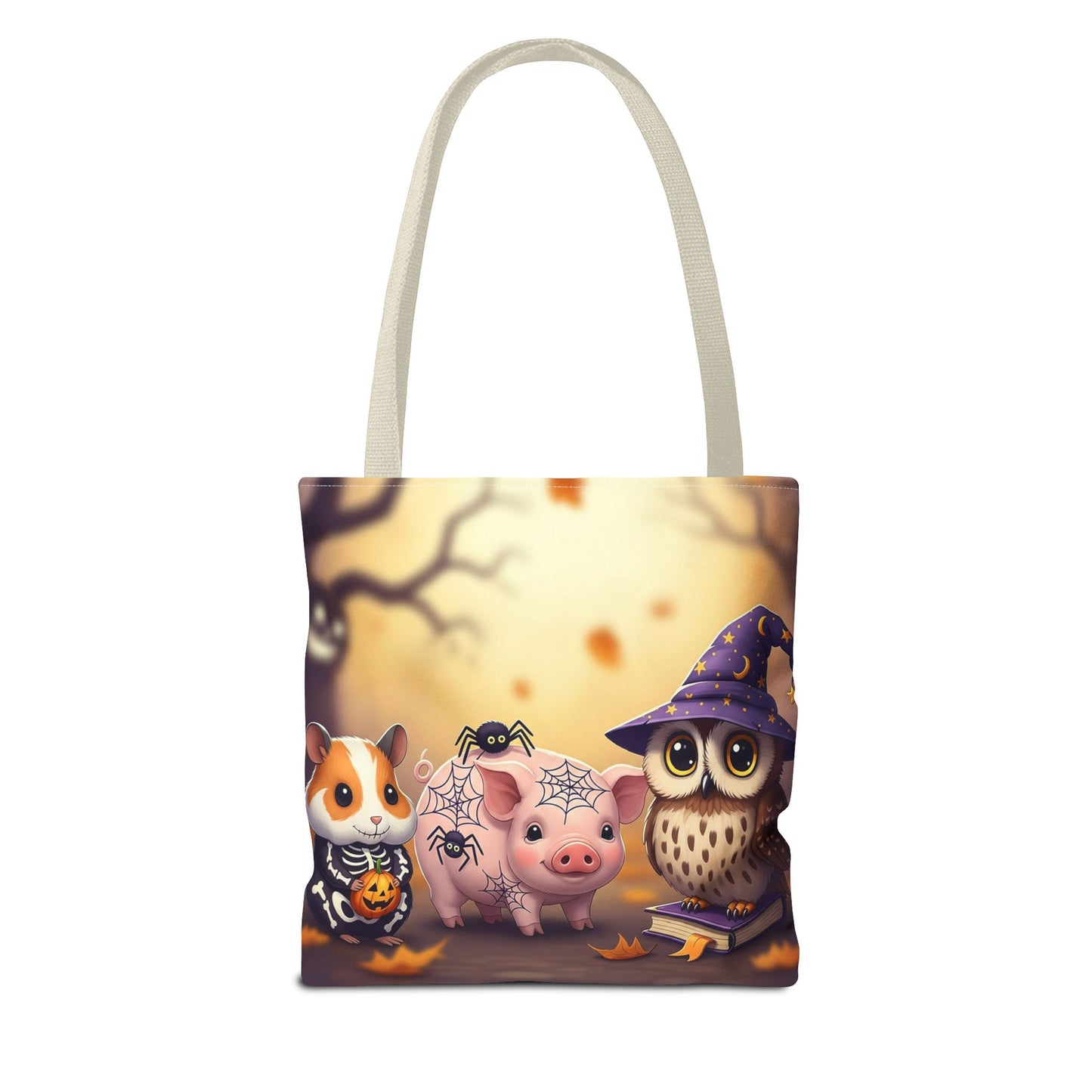 Whimsical Halloween Tote Bag, Spooky Animal Tote, Cute Trick or Treat Bag, Fall Shopping Tote, Kids Halloween Accessory, Gift for Owl Lovers