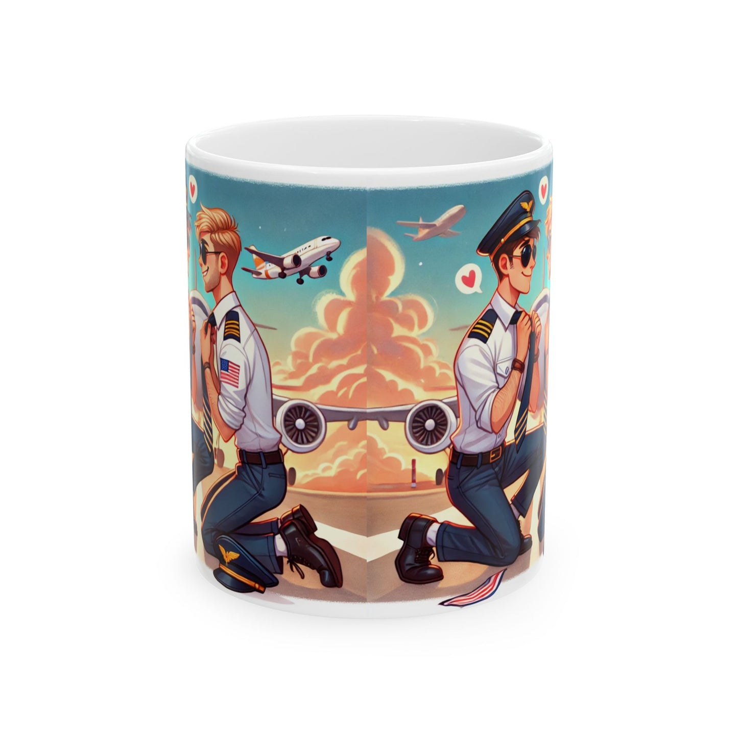 Aviation Love Ceramic Mug - Pilot & Airplane Design (11oz, 15oz)