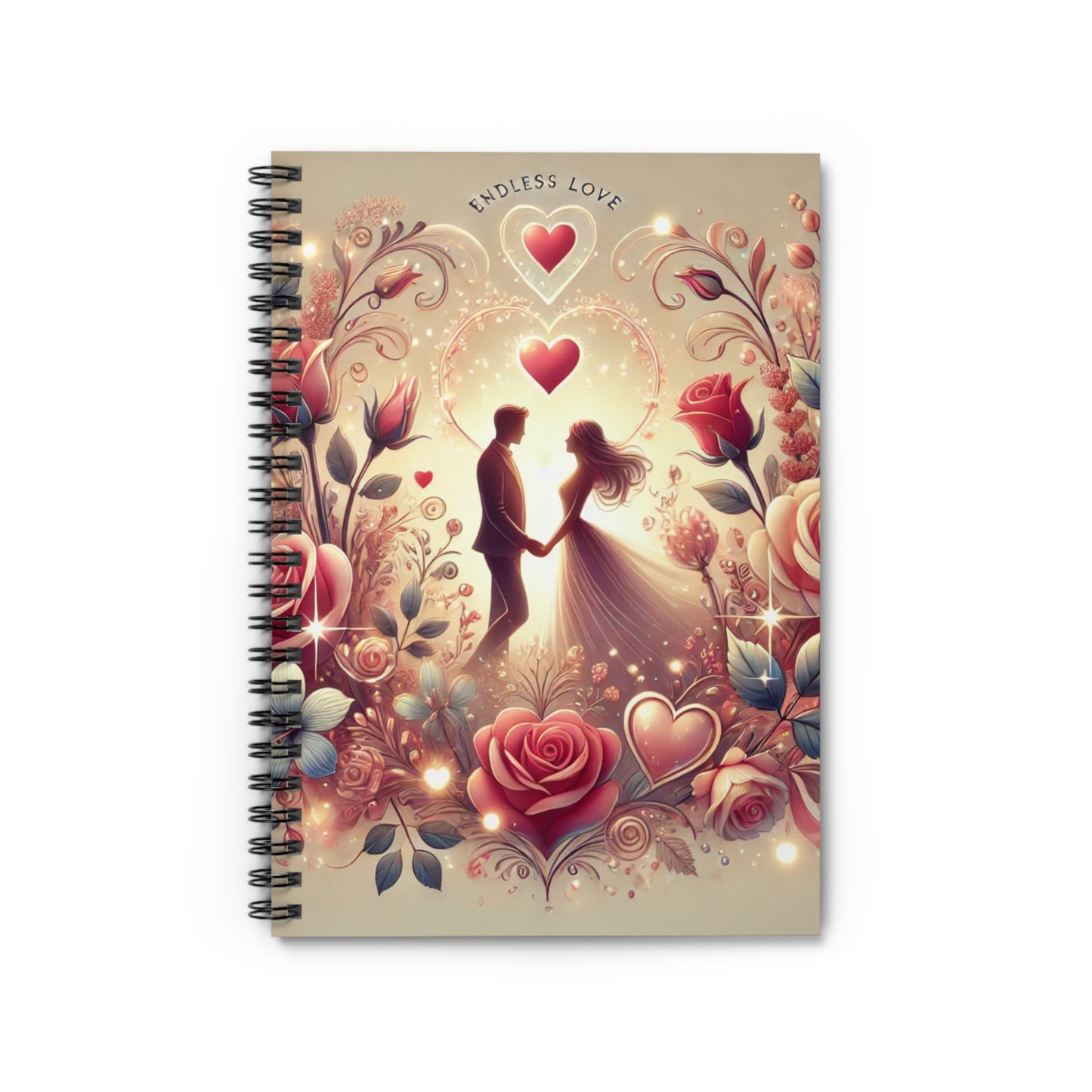 Endless Love Spiral Notebook - Romantic Floral Design