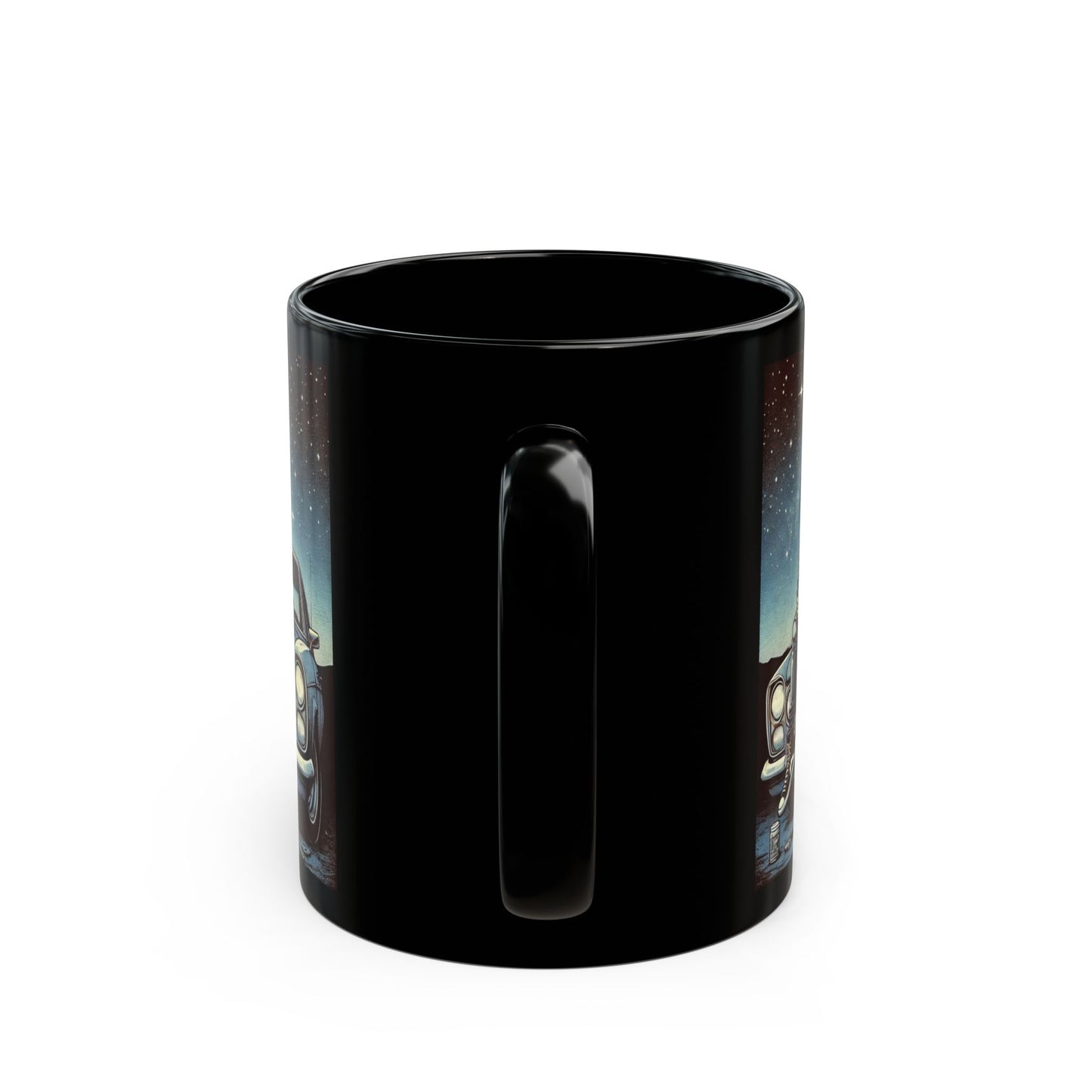 Mystery Vibes Black Mug - 11oz/15oz Coffee Cup for Car Enthusiasts & Night Lovers