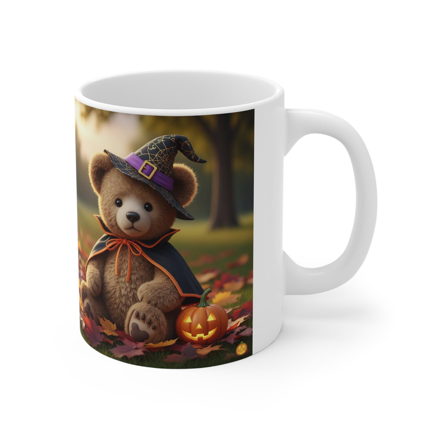 Halloween Bear Mug, Cute Teddy Mug, Fall Coffee Cup, Spooky Season Gift, Autumn Decor, Halloween Lover's Drinkware