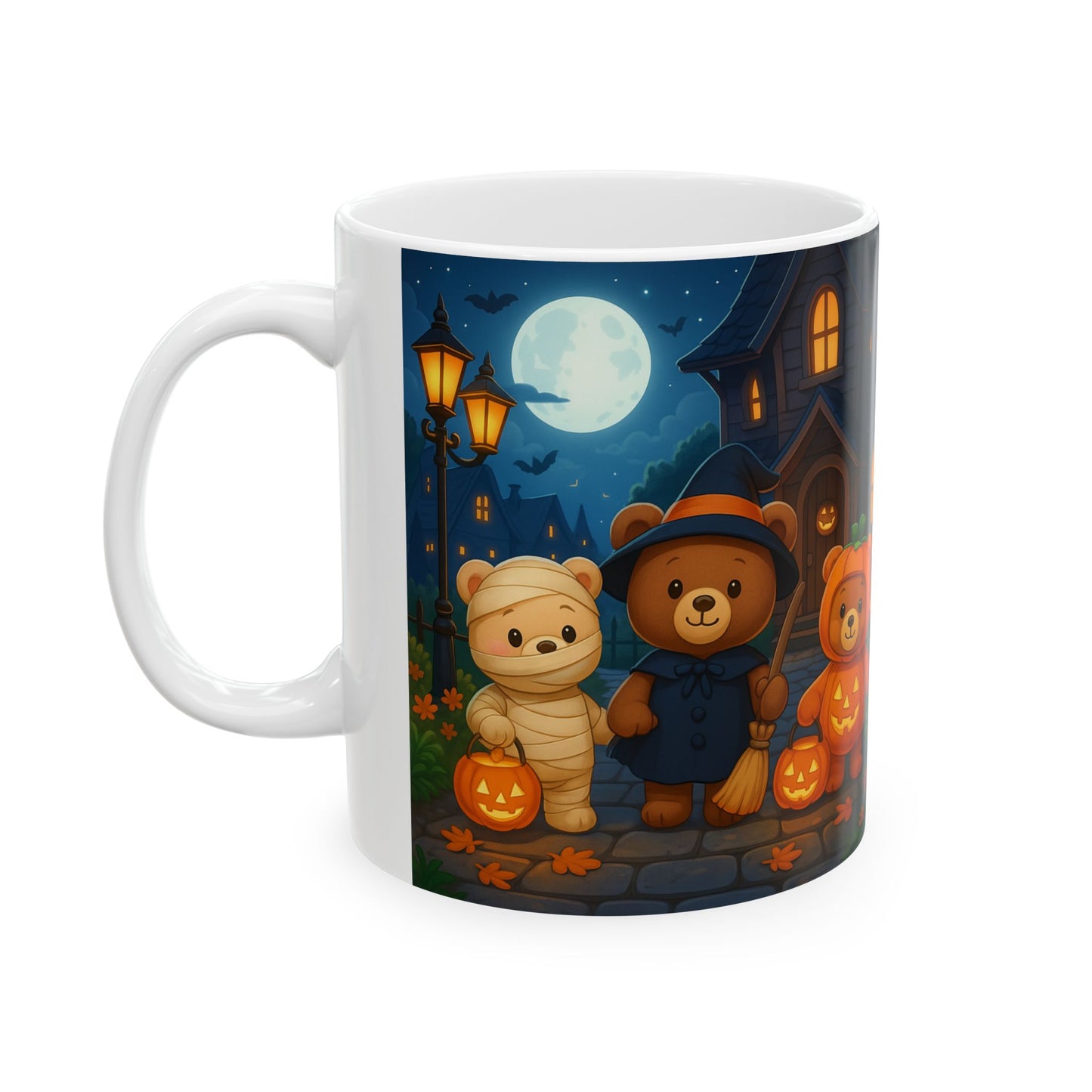 Adorable Halloween Bear Mug, Cute Bear Mug, Spooky Coffee Cup, Halloween Decor, Fall Gift, Trick-or-Treat Mug
