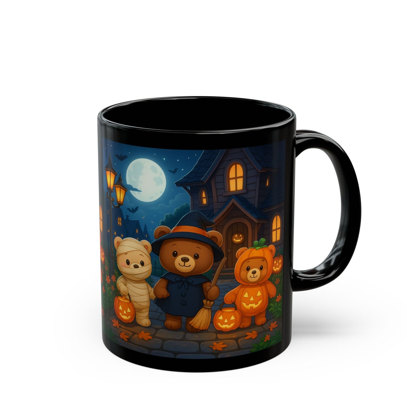 Halloween Bear Mug, Cute Halloween Coffee Cup, Festive Drinkware, Spooky Decor, Fall Gift, Trick or Treat Cup
