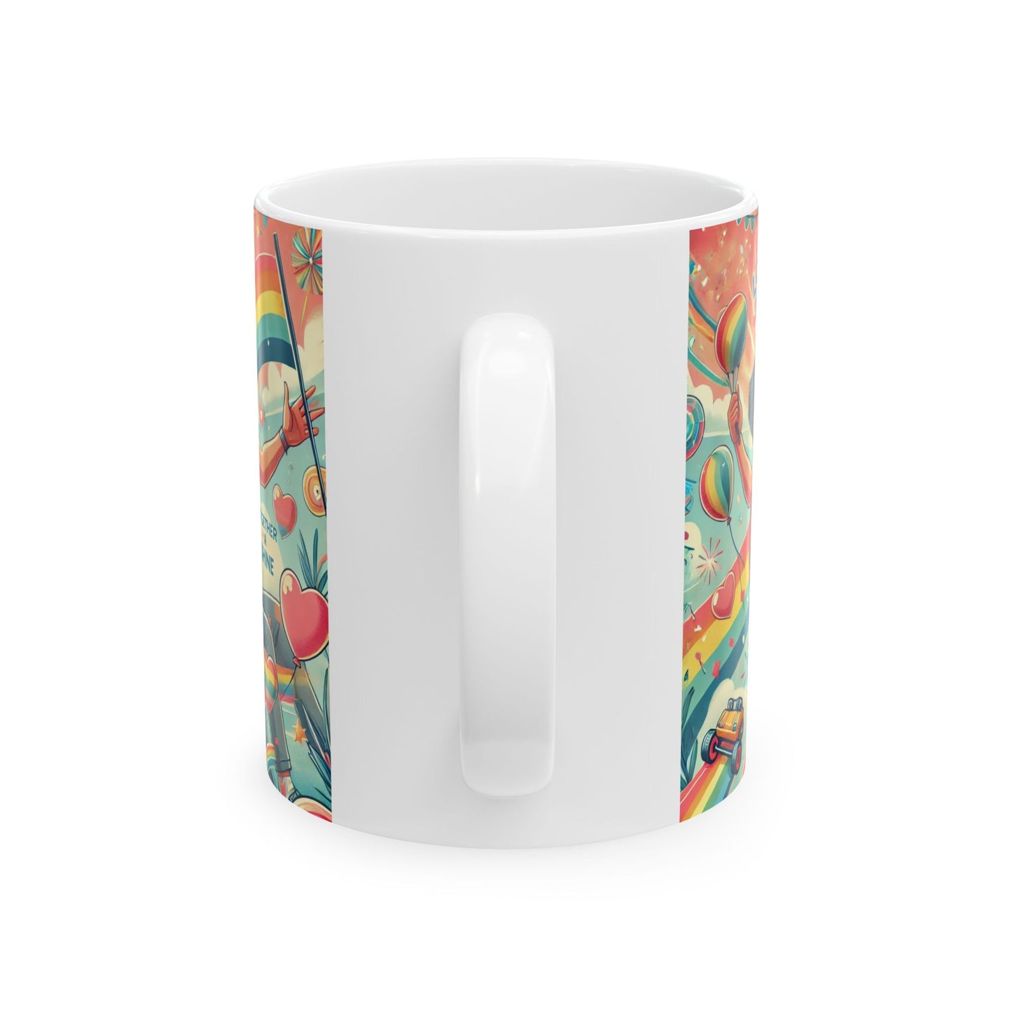 LGBTQ+ Celebration Mug - Love is a Party - Colorful Ceramic Coffee Cup