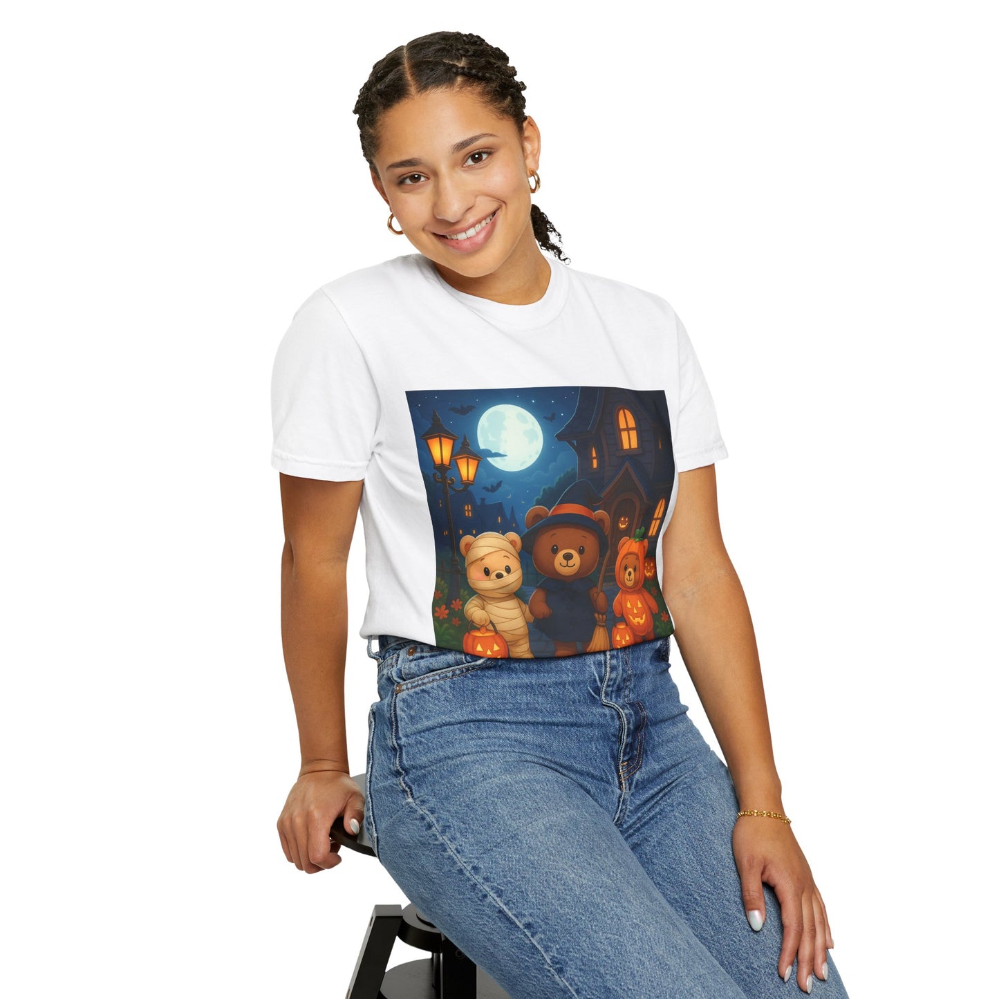 Halloween Bear T-Shirt, Cozy Fall Outfit, Cute Trick-or-Treat Shirt, Unisex Tee for Halloween, Gift for Kids and Adults