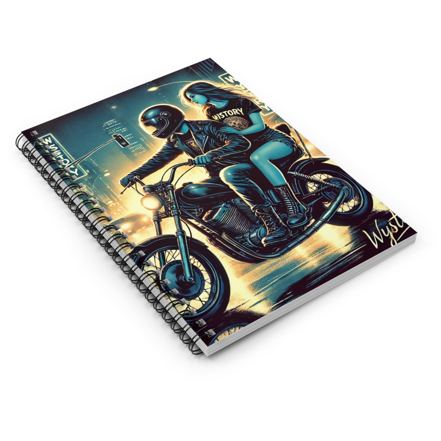 Motorcycle Adventure Spiral Notebook - Ruled Line, Vintage Aesthetic