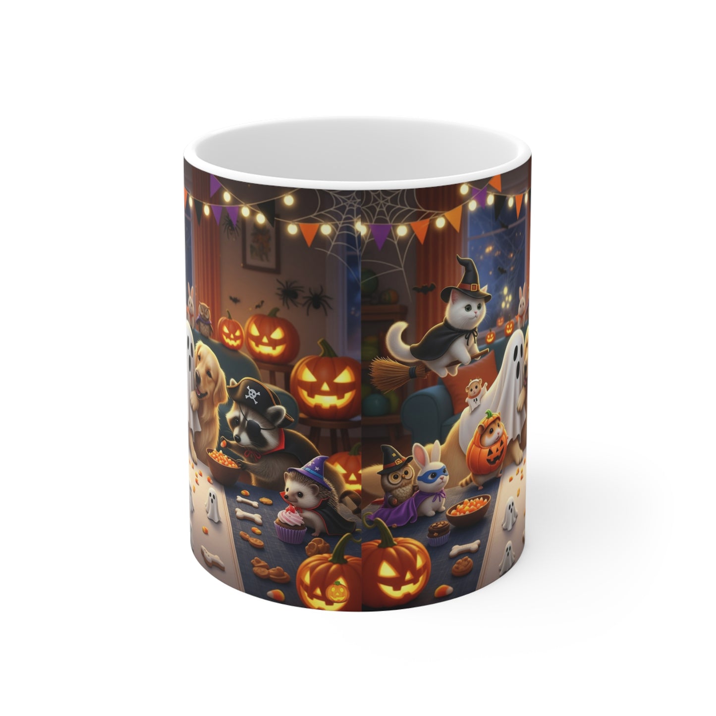 Spooky Halloween Mug, Cat and Dog Friends, Cute Halloween Decor, Fall Gift for Cat Lovers, Halloween Party Drinkware