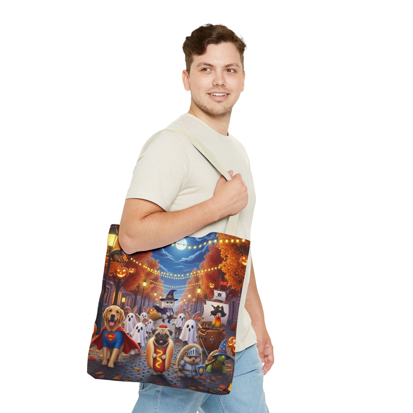 Halloween Dog Lovers Tote Bag | Fun Festive Design | Personalized Gift for Pet Owners | Trick or Treat Carry-All | Spooky Occasion Bag