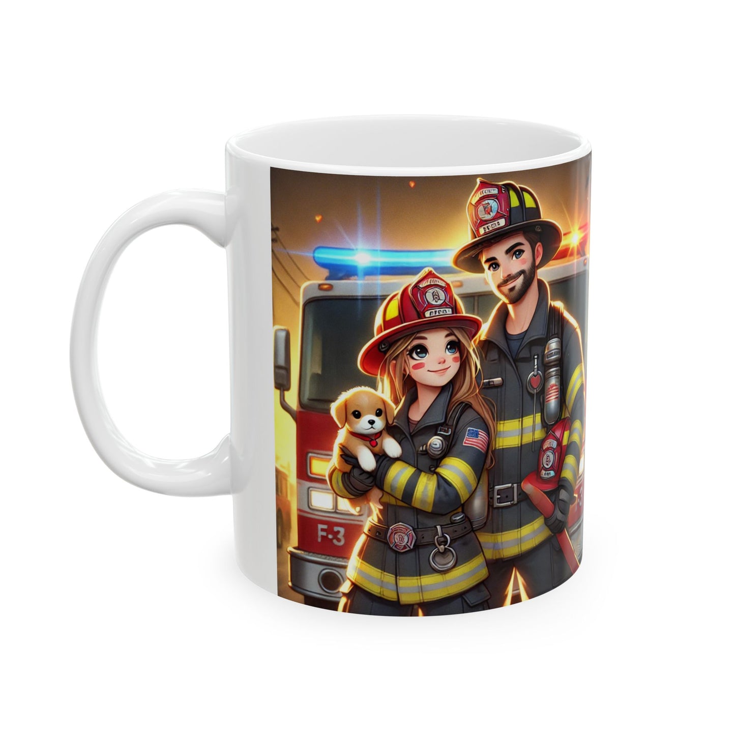 Heroic Firefighter Ceramic Mug - 11oz & 15oz