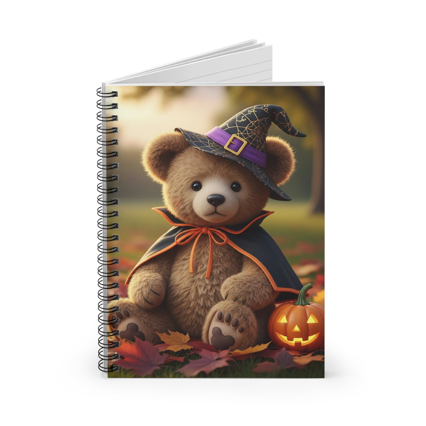Halloween Teddy Bear Spiral Notebook - Perfect for Spooky Season, Journaling, Note-taking, Fall Celebrations, Gift for Kids