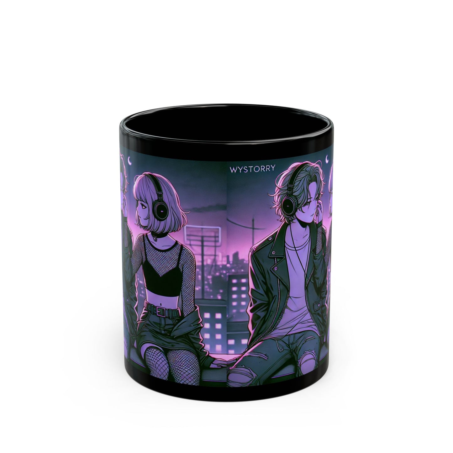 Edgy Couple Black Mug – 11oz & 15oz – Perfect for Music Lovers