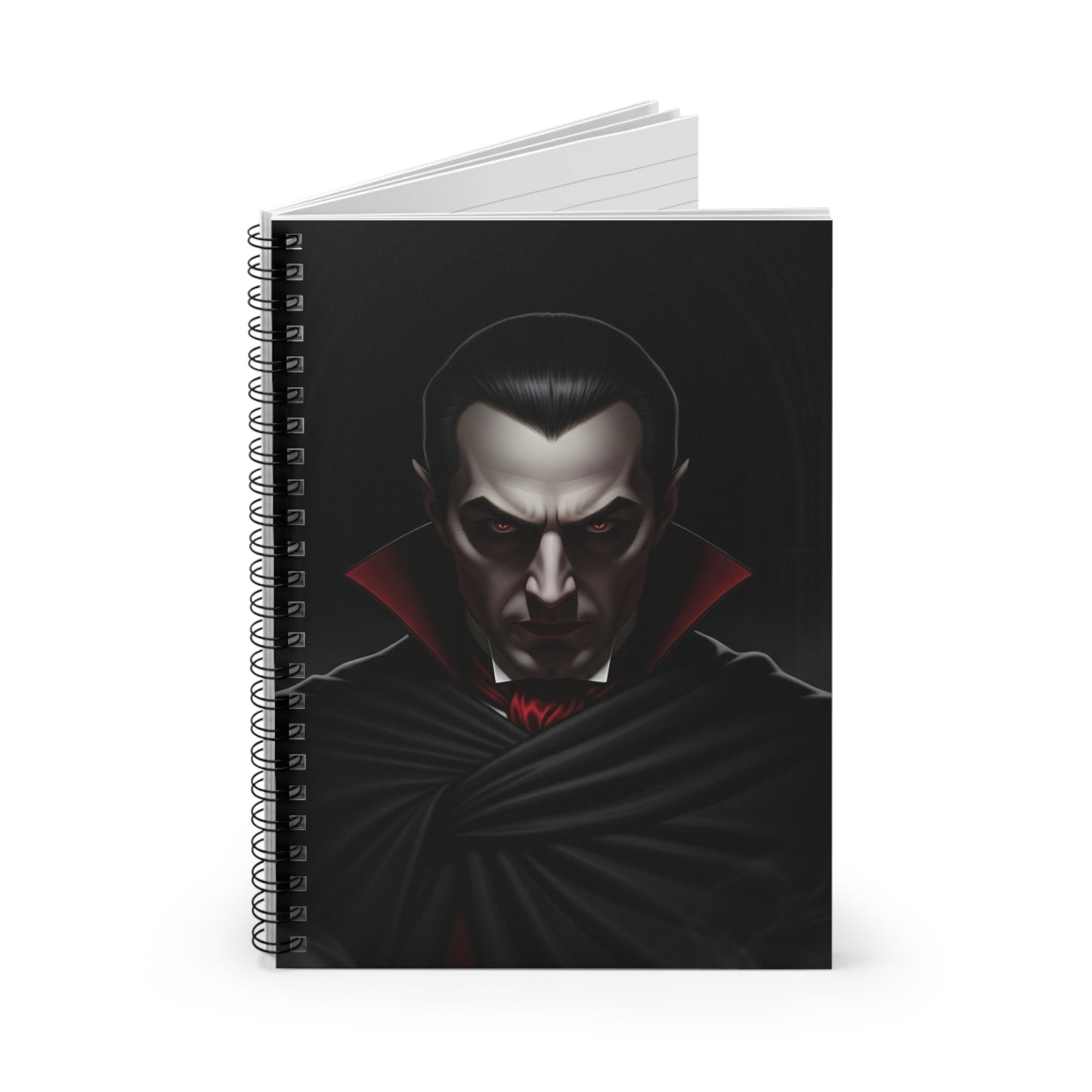 Gothic Spiral Notebook - Ruled Line, Vampire-Themed Stationery, Halloween Gift, Dark Academia Journal, Horror Lover's Gift