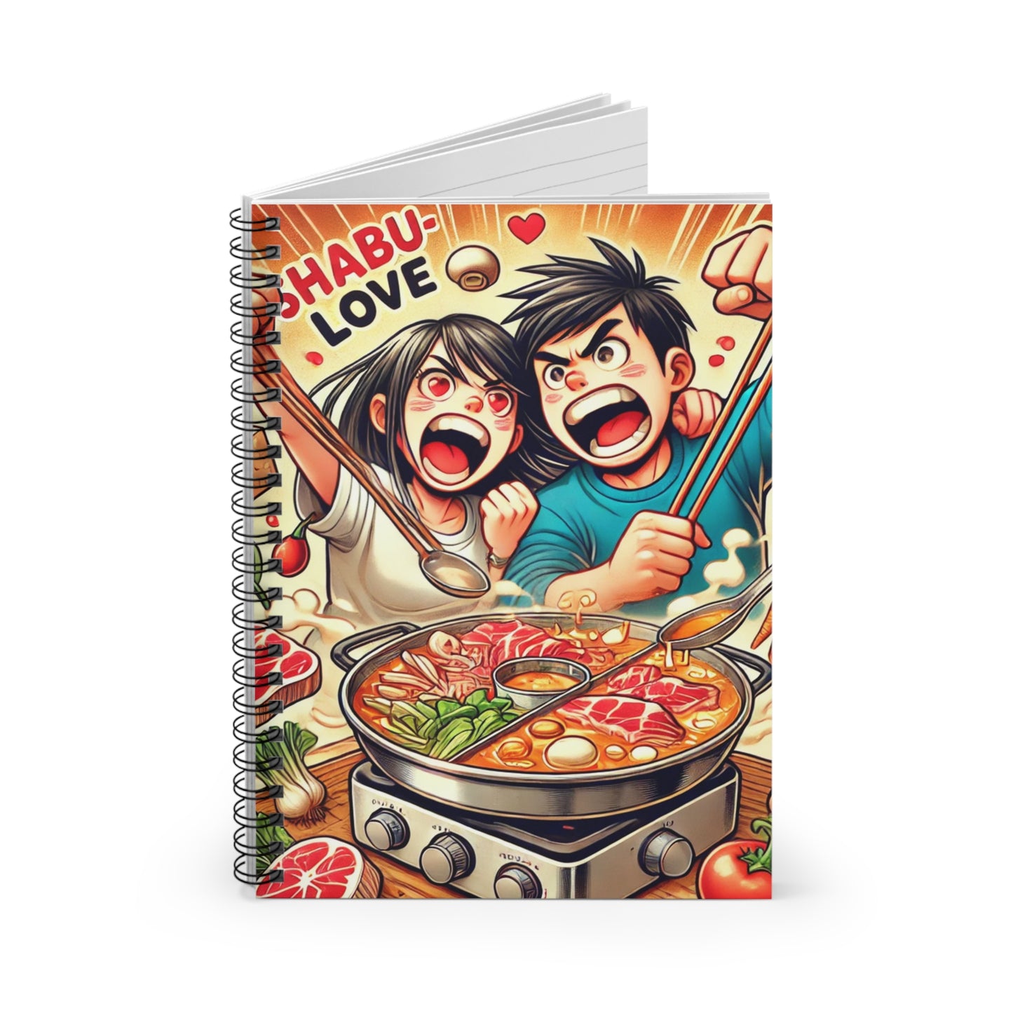 Shabu-Love Spiral Notebook - Fun Cooking Inspired Journal for Foodies