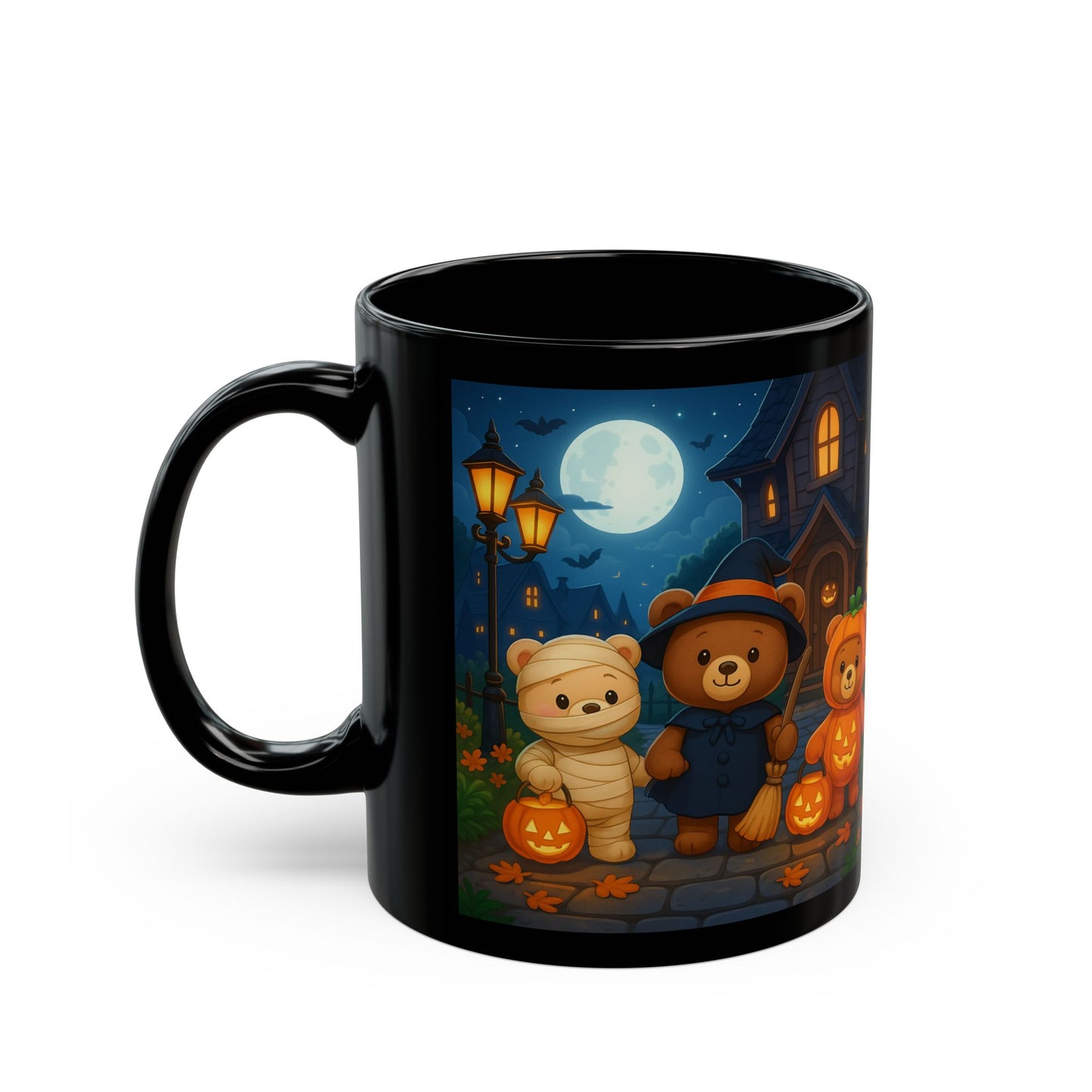 Halloween Bear Mug, Cute Halloween Coffee Cup, Festive Drinkware, Spooky Decor, Fall Gift, Trick or Treat Cup