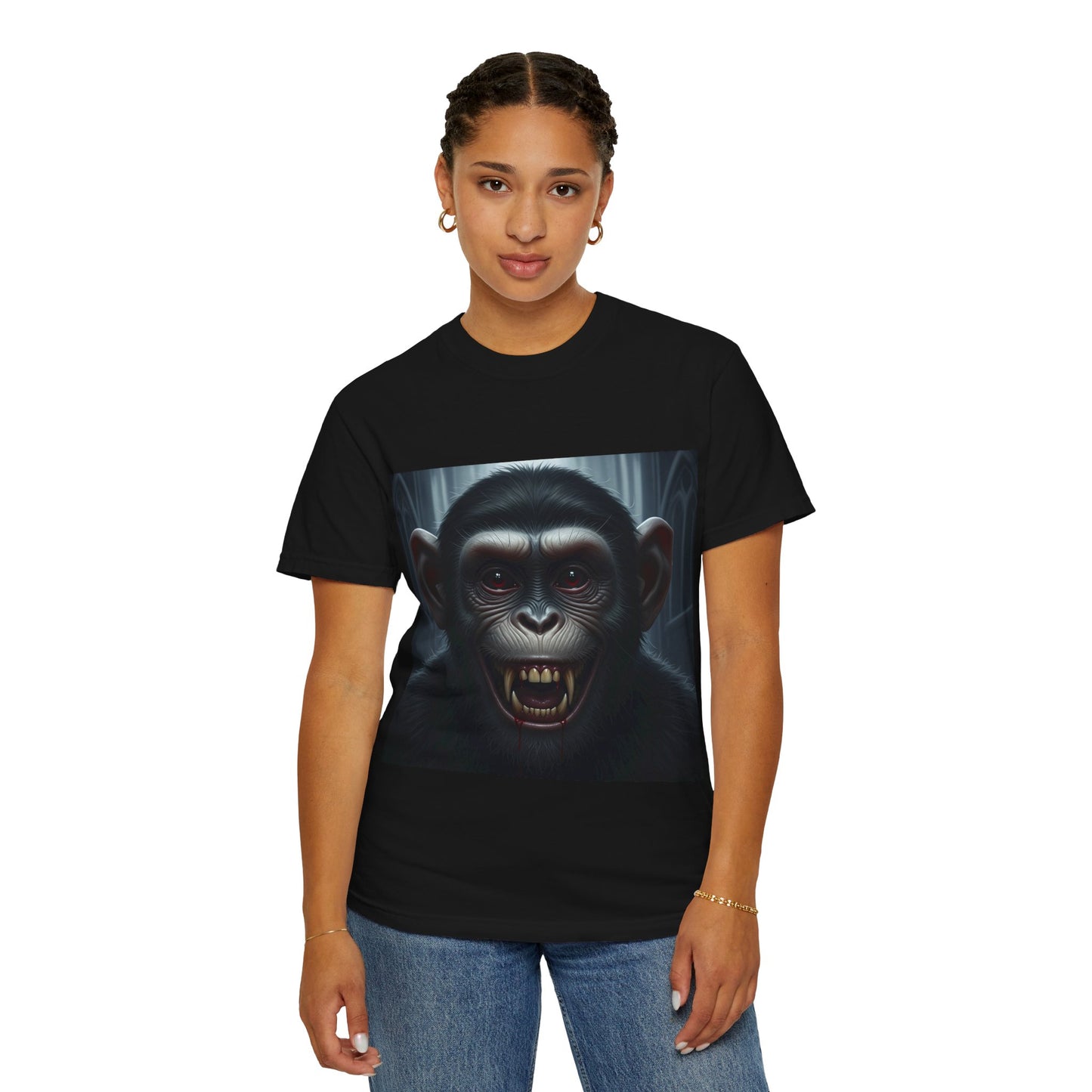 Unisex Graphic T-Shirt Featuring Fierce Monkey Design, Perfect for Animal Lovers, Casual Wear, Birthday Gift, Graphic Tee, Unique Art