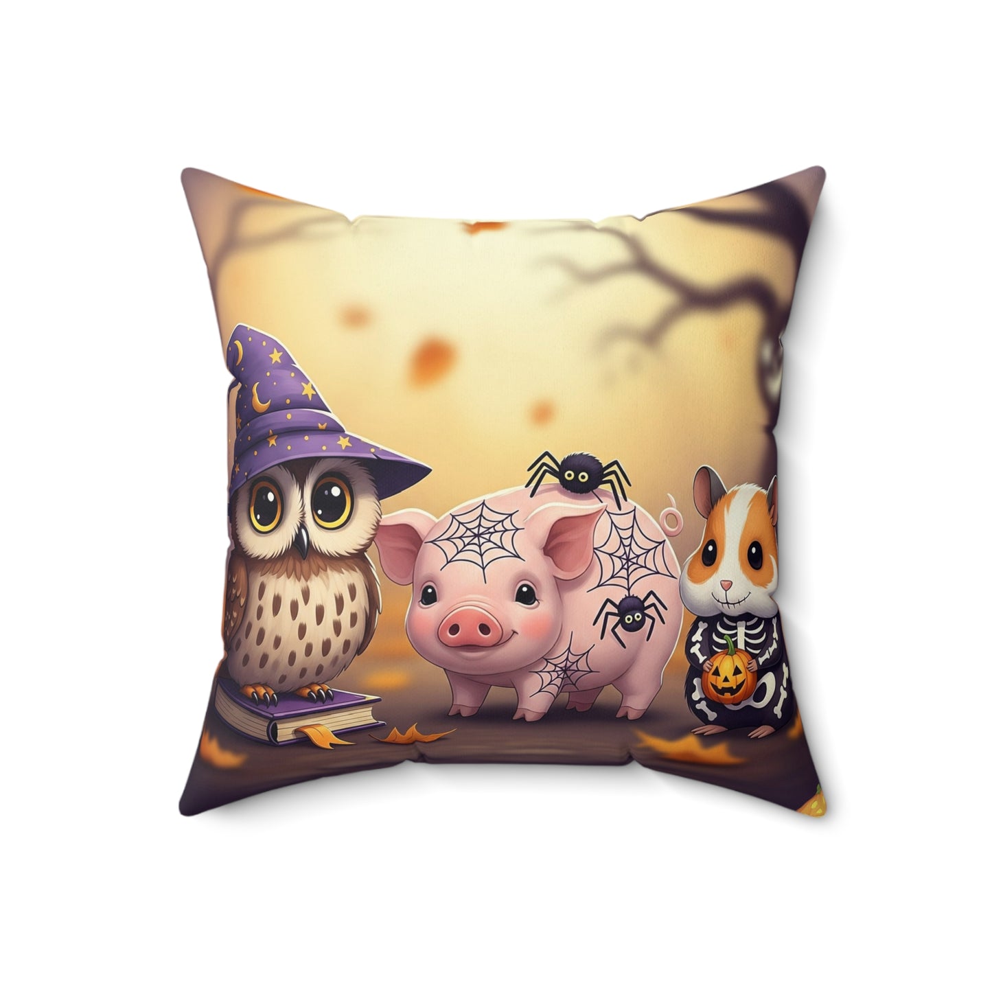 Adorable Halloween Animal Pillow, Cozy Decor for Fall, Perfect for Kids' Rooms, Halloween Gifts, Spun Polyester Pillow