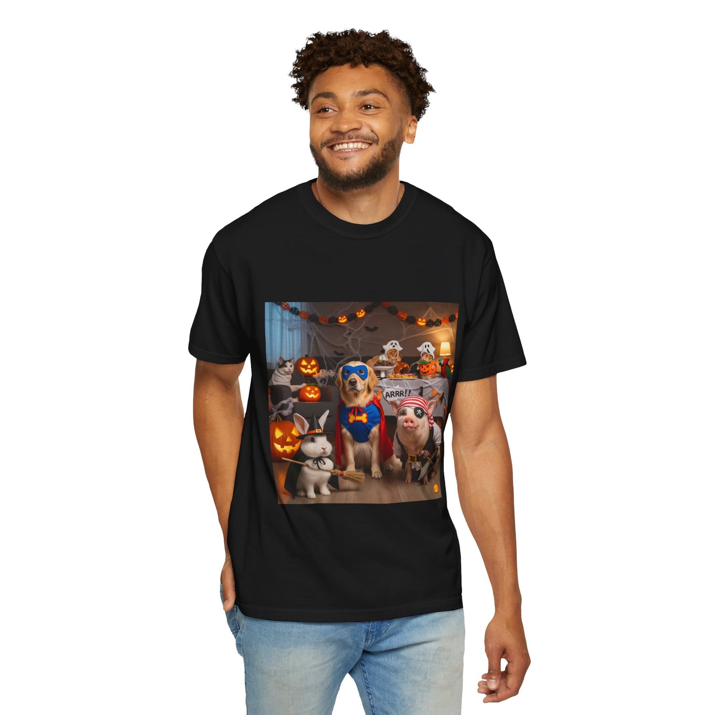 Spooky Pet Halloween T-shirt for Animal Lovers, Unisex Halloween Tee, Funny Dog and Cat Shirt, Costume Party Outfit, Halloween Gift Idea