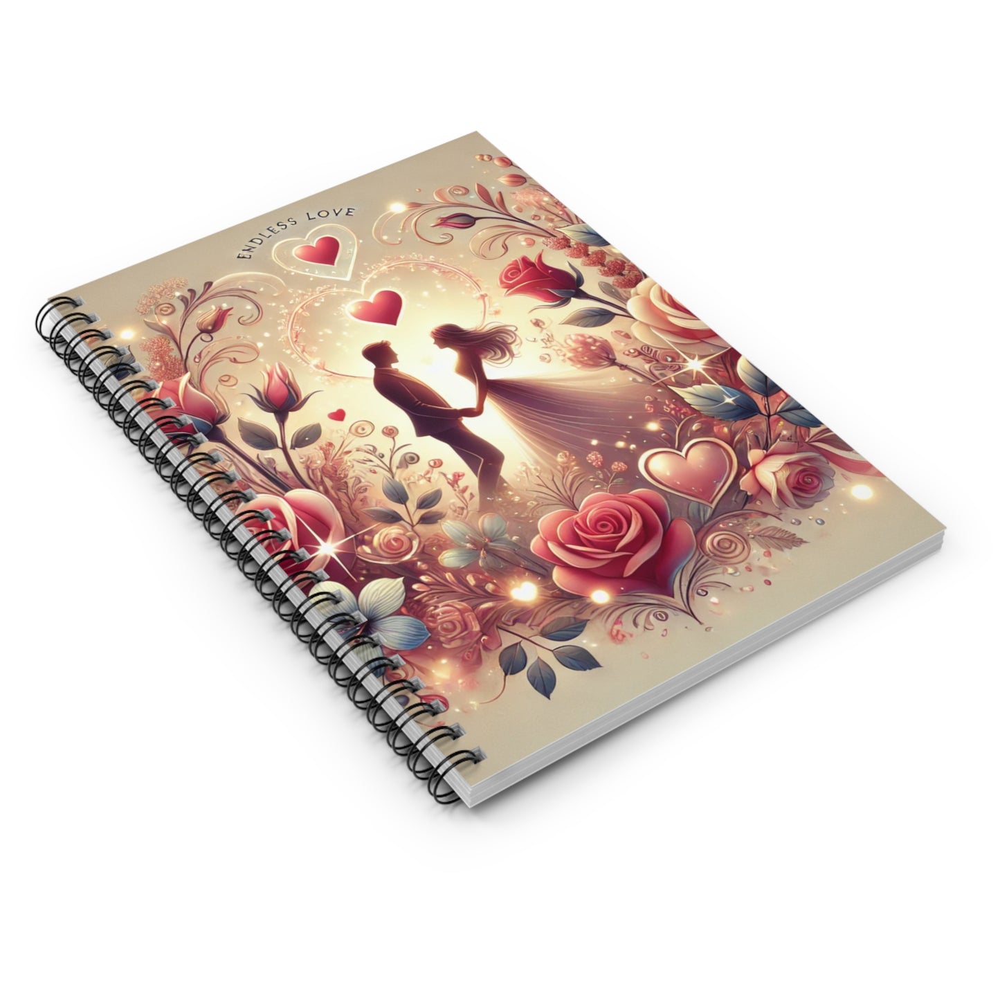 Endless Love Spiral Notebook - Romantic Floral Design