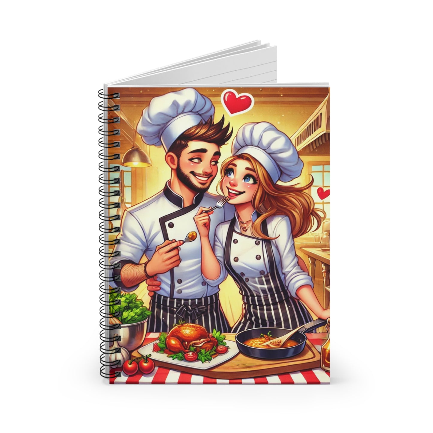 Romantic Chef Spiral Notebook - Perfect for Food Lovers & Couples