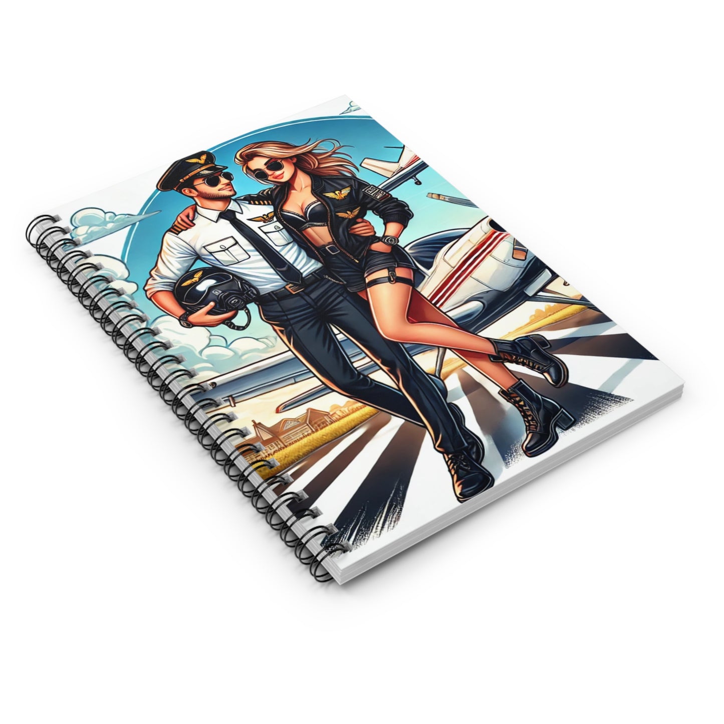 Pilot Couple Spiral Notebook - Perfect for Aviation Enthusiasts