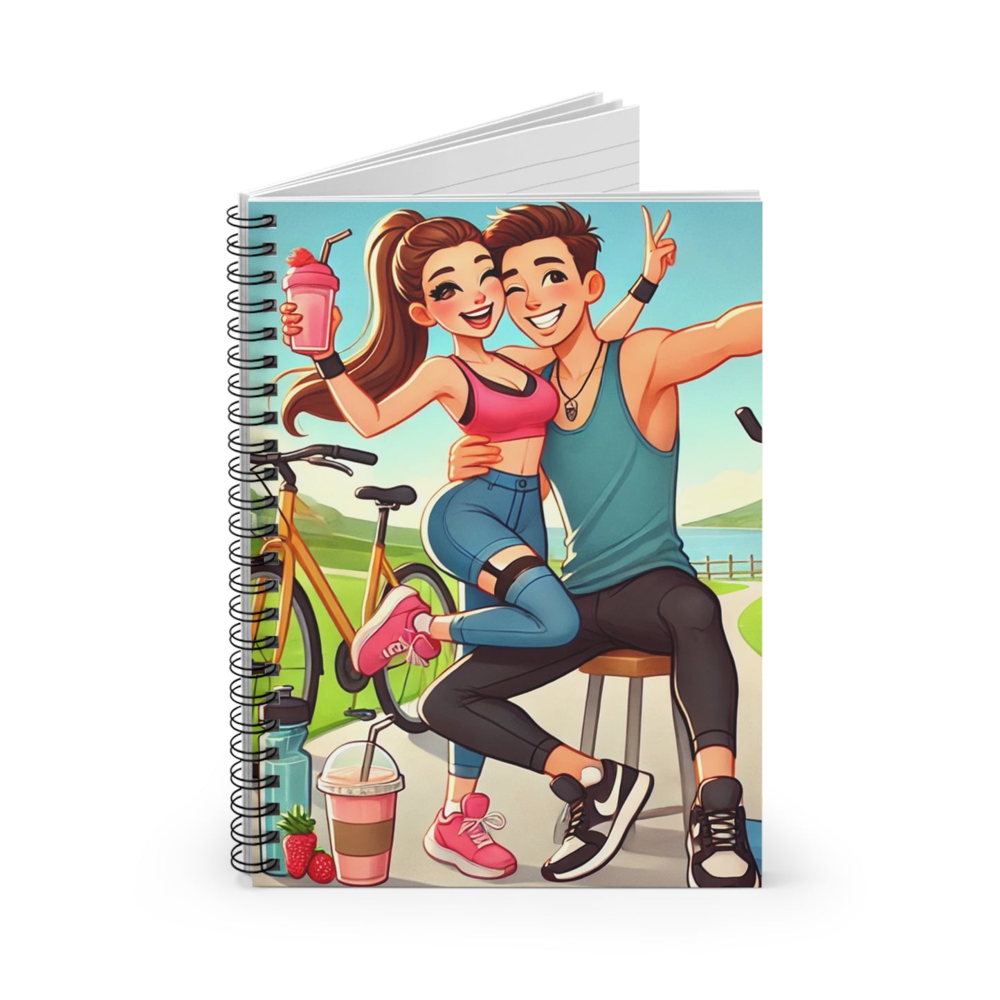 Cute Couple Spiral Notebook - Perfect for Love Notes & Summer Memories