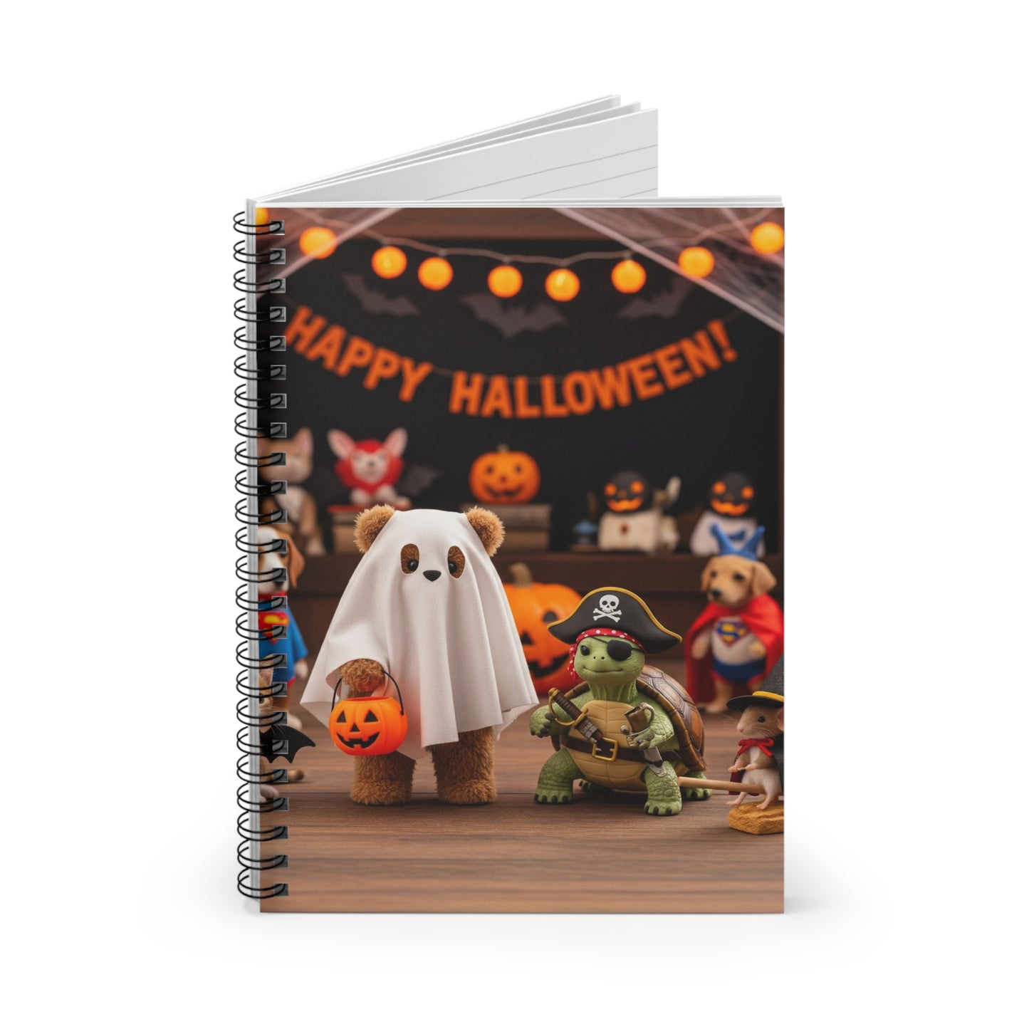 Halloween-Themed Spiral Notebook - Perfect for Notes, Journals, School Supplies, Gift Ideas, Holiday Planning