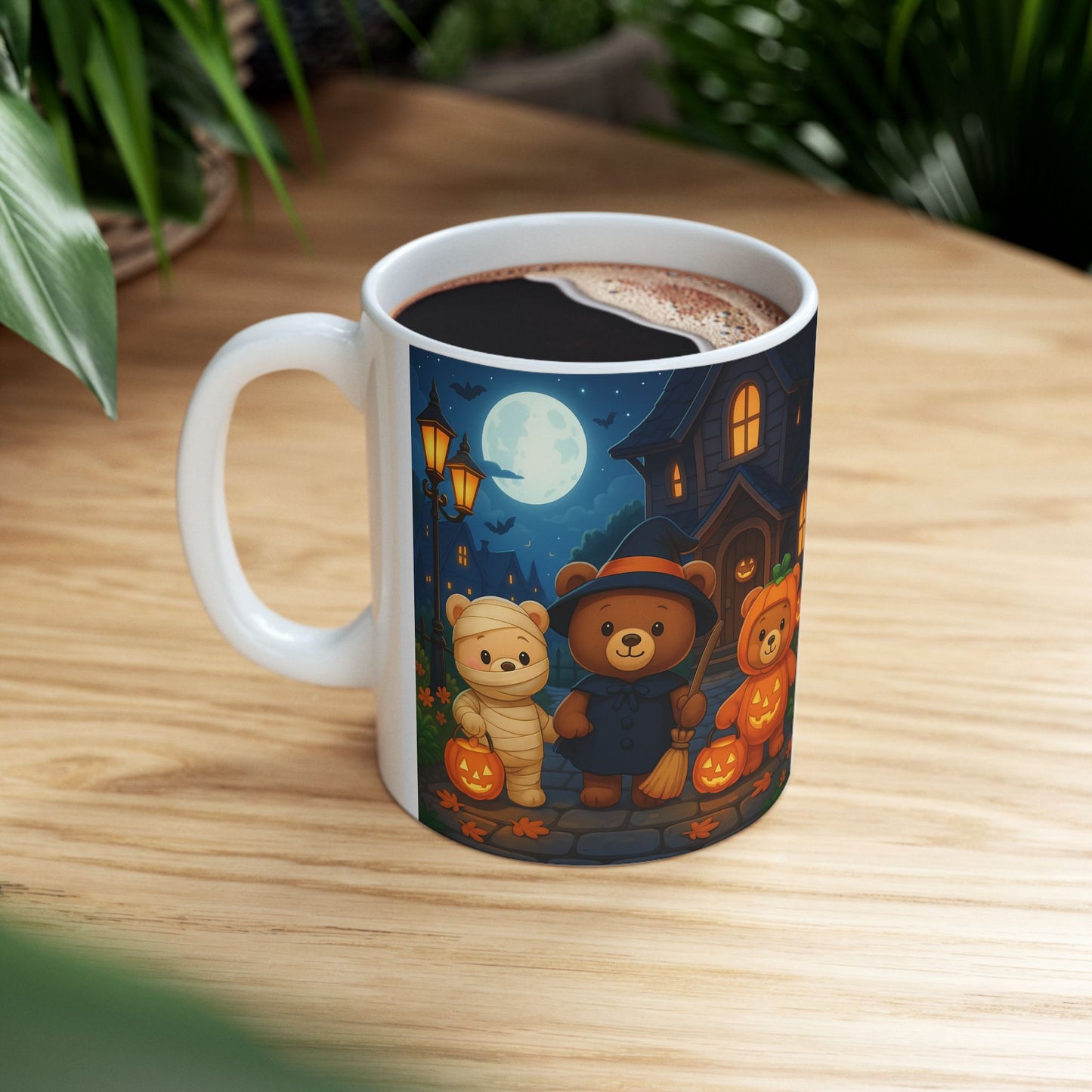 Adorable Halloween Bear Mug, Cute Bear Mug, Spooky Coffee Cup, Halloween Decor, Fall Gift, Trick-or-Treat Mug