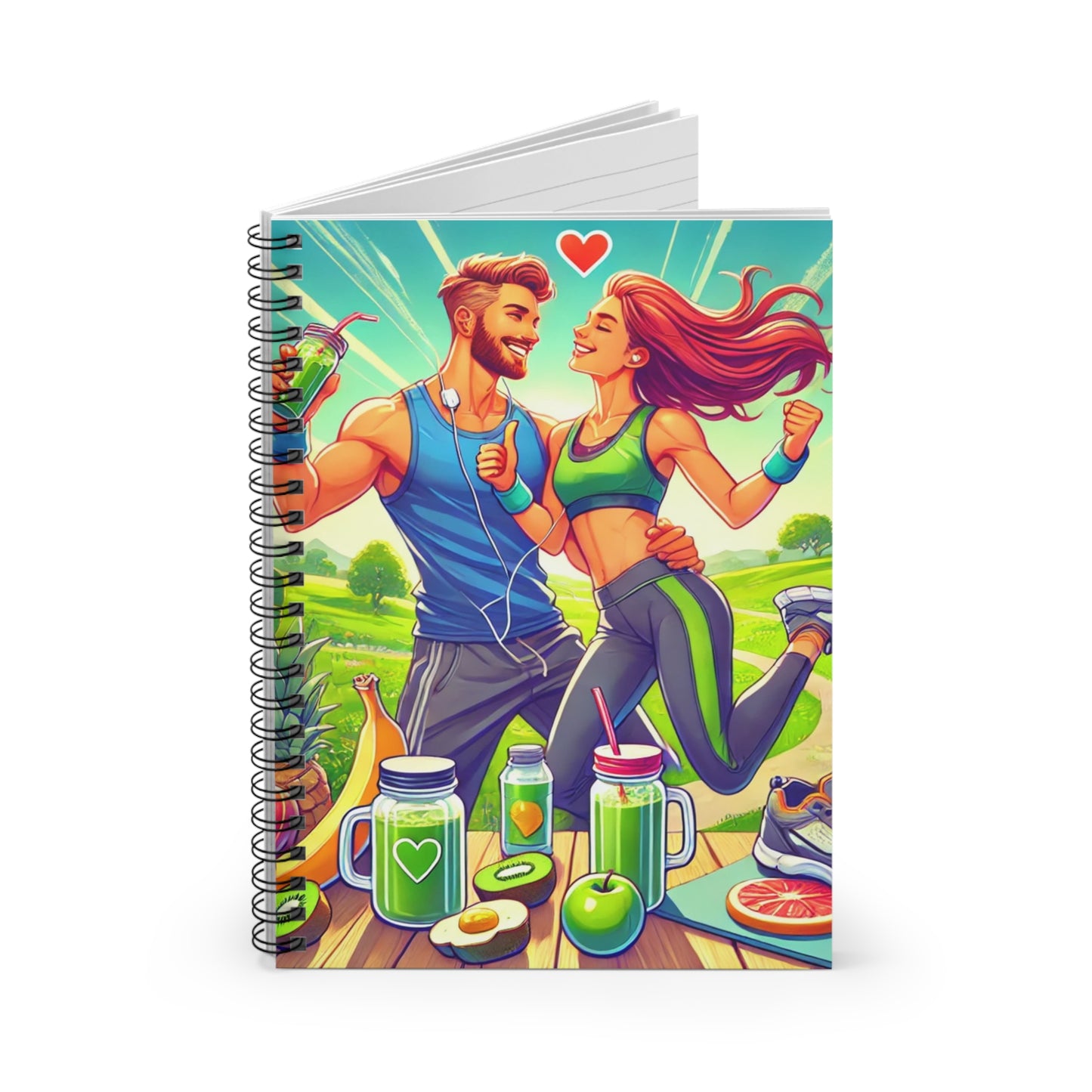 Fitness-Inspired Spiral Notebook - Motivational Design for Health Enthusiasts