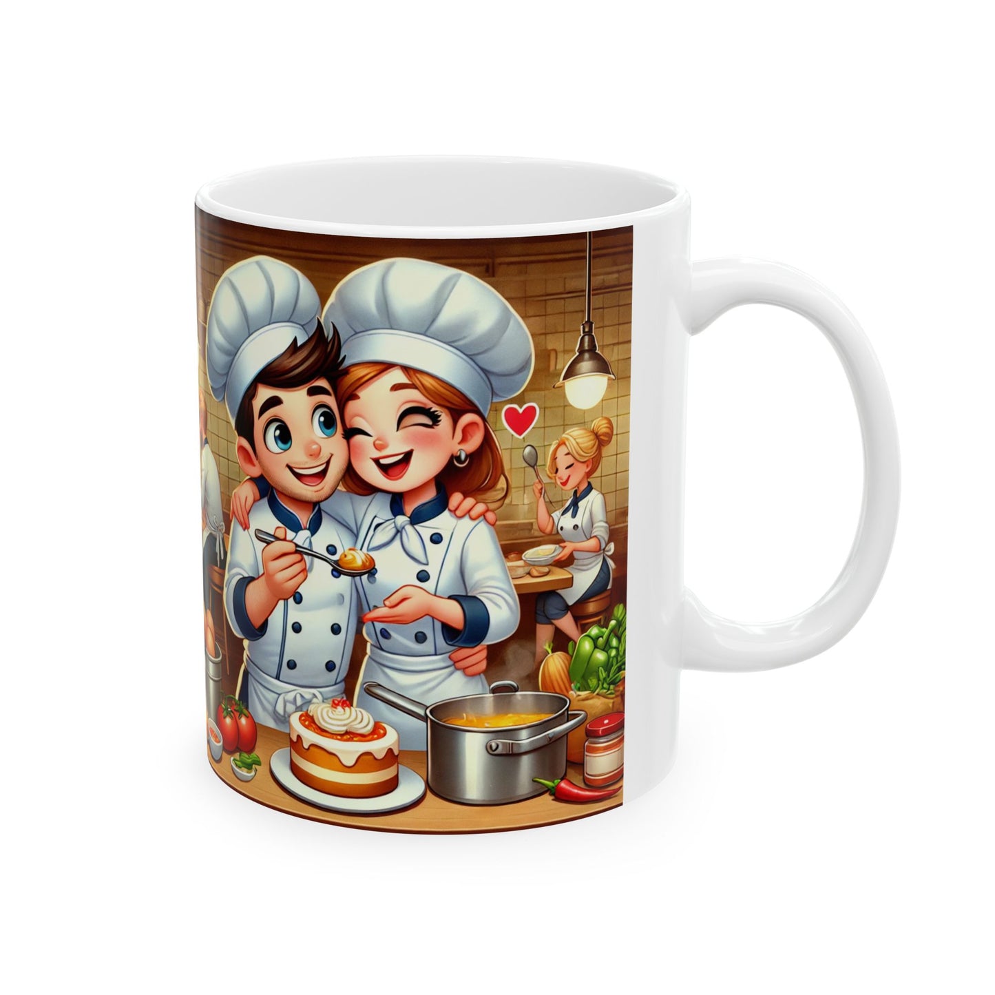 Chefs' Love Ceramic Mug - Cozy Kitchen Vibes, Perfect Gift for Foodies