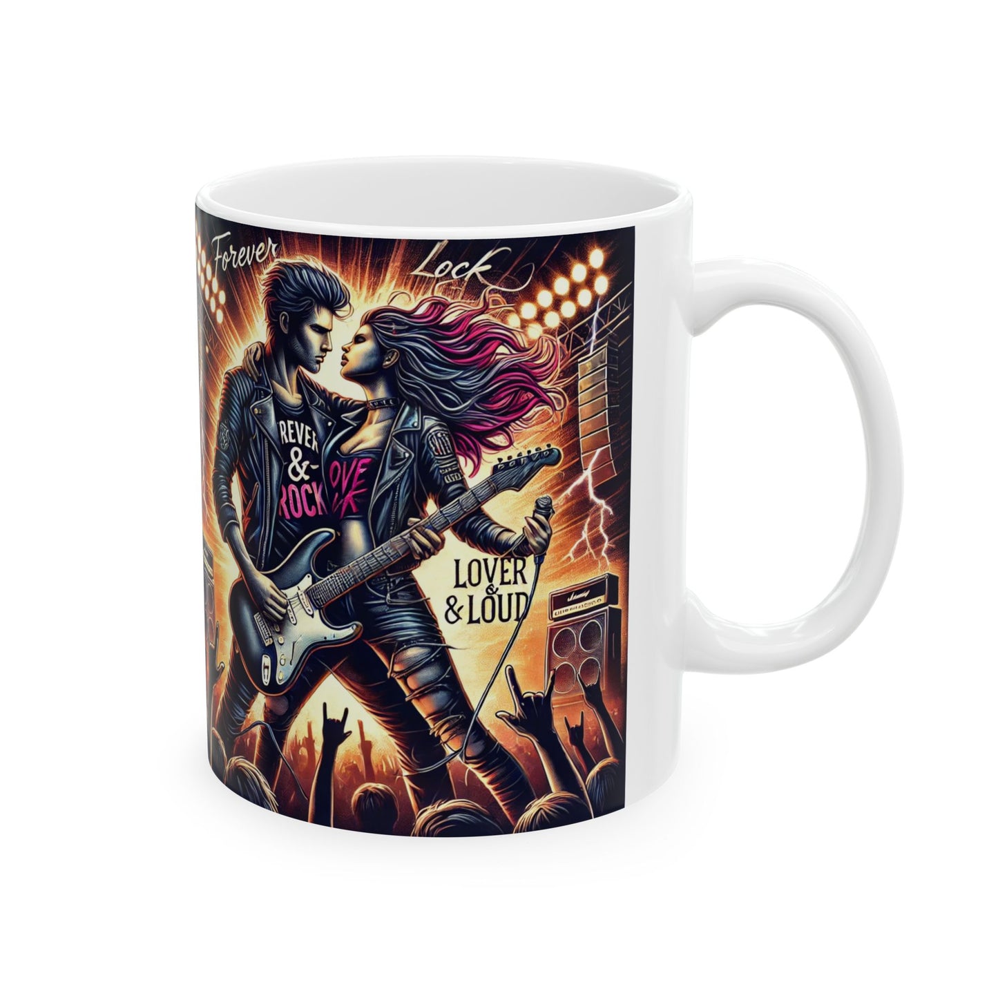 Lover & Loud Ceramic Mug - Rock 'n' Roll Theme for Music Lovers