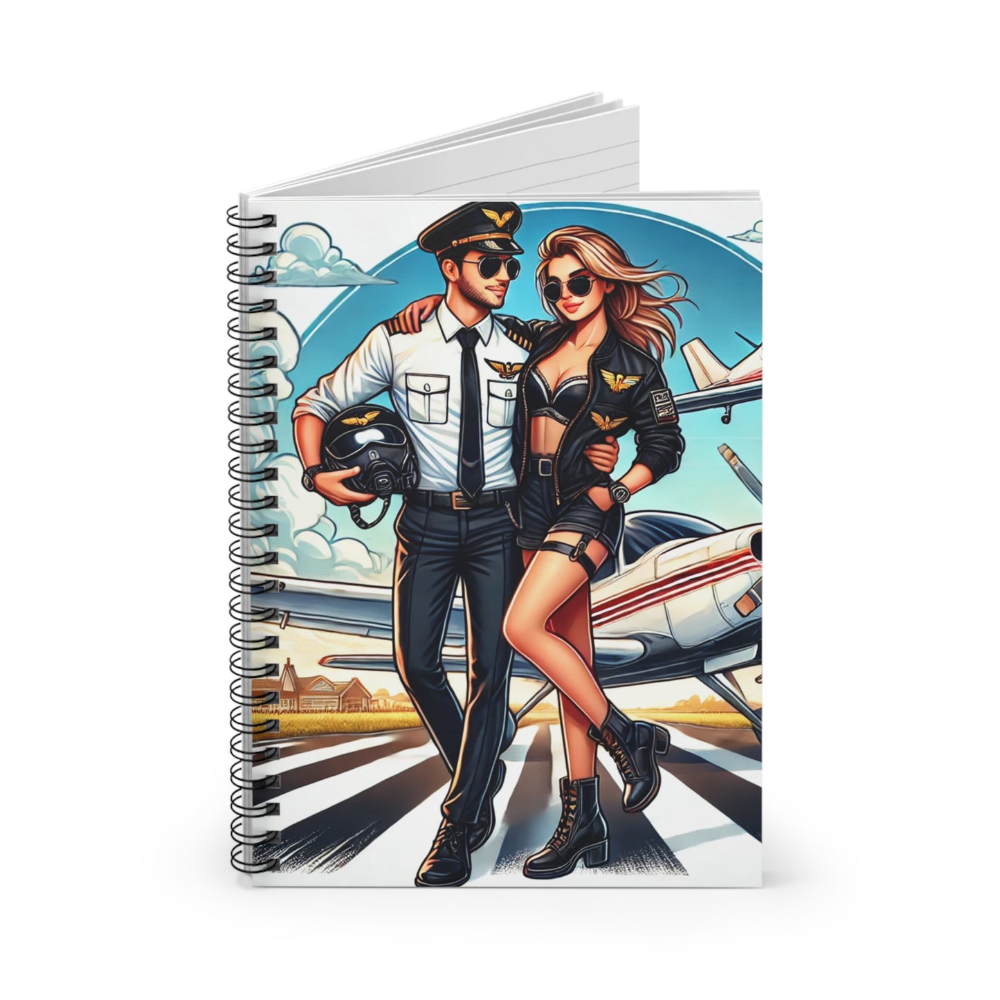 Pilot Couple Spiral Notebook - Perfect for Aviation Enthusiasts