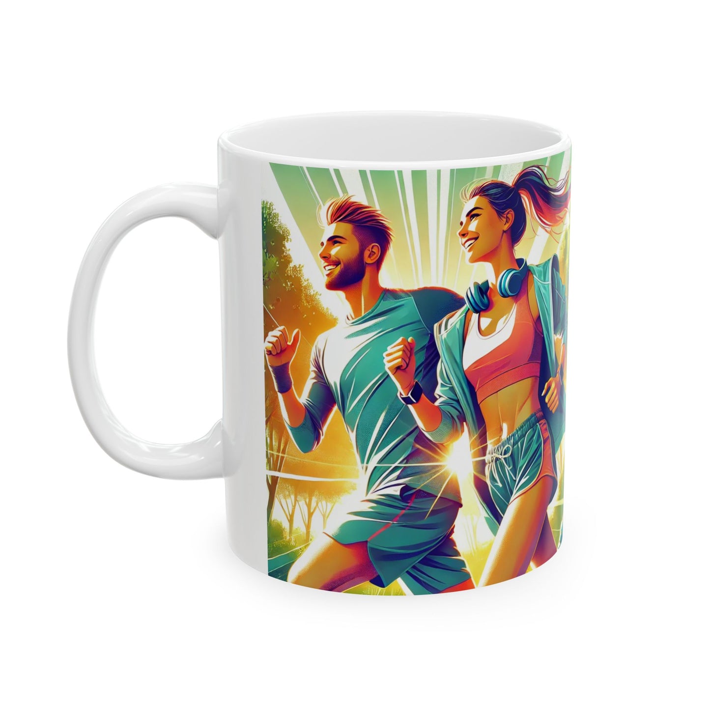 Active Lifestyle Ceramic Mug - 11oz & 15oz | Motivational Fitness Design for Sports Enthusiasts