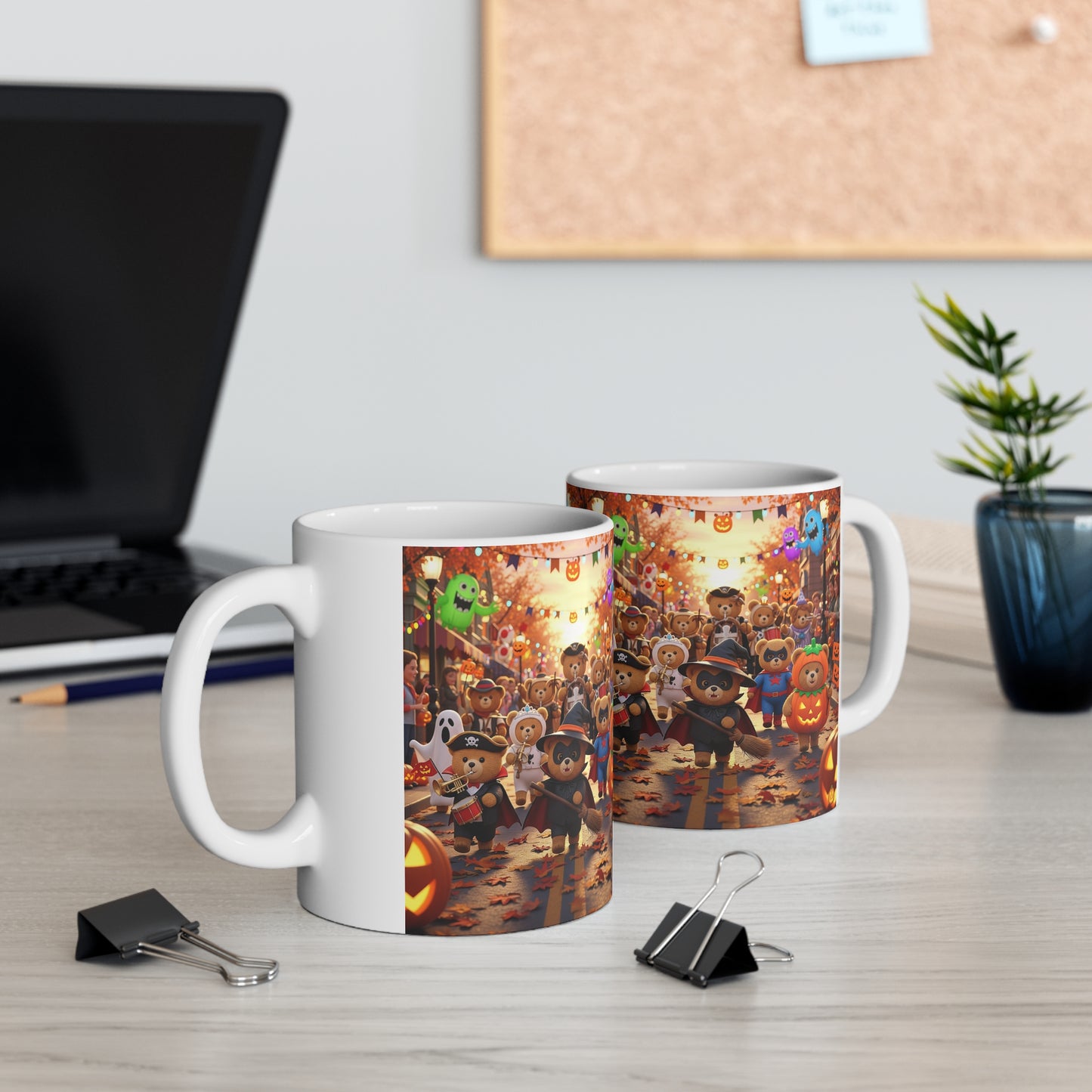 Halloween Bear Parade Mug - Perfect for Fall Celebrations, Cozy Coffee Moments, Trick or Treat, Cute Halloween Decor, Gift for Kids