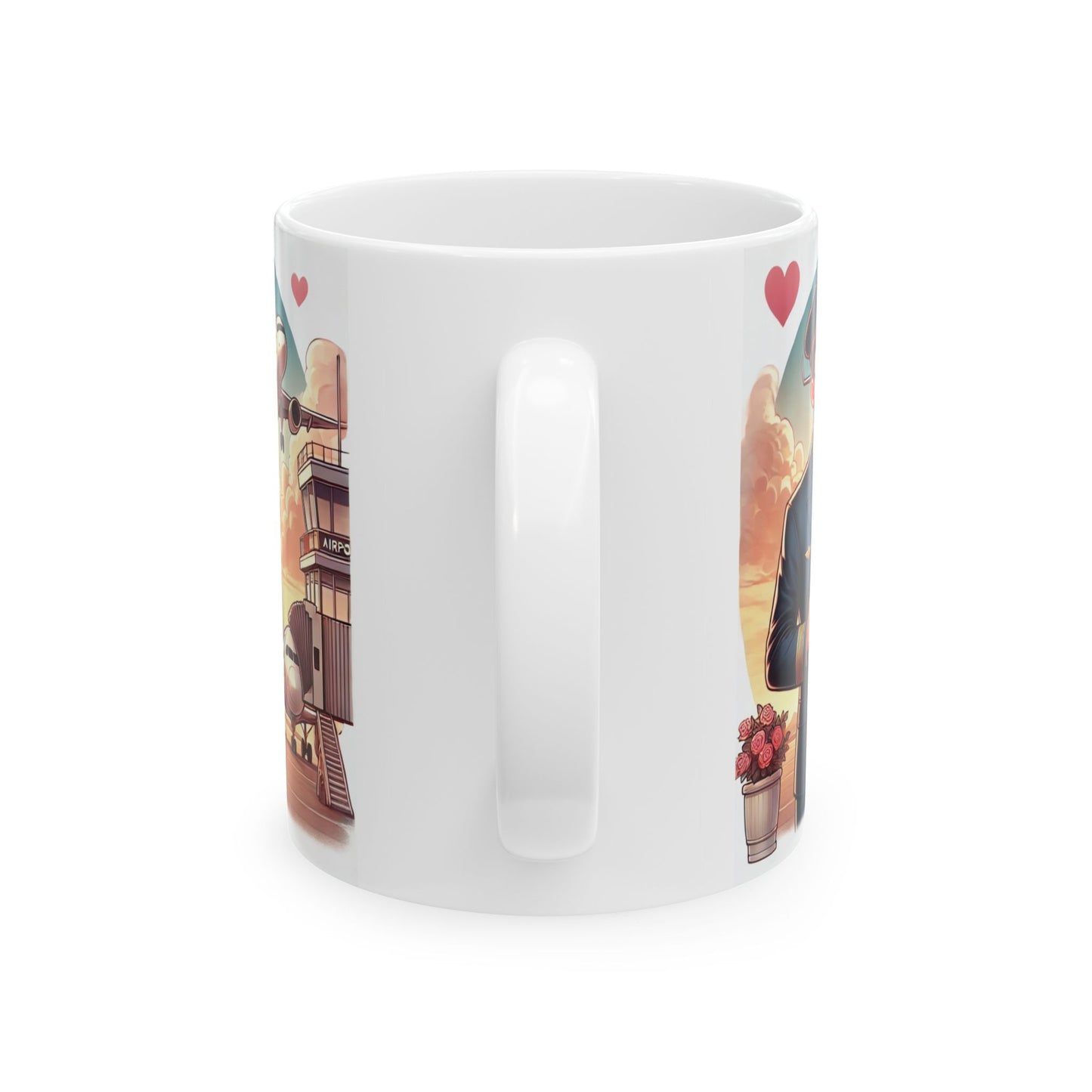 Pilot Love Ceramic Mug - Romantic Airplane Design (11oz, 15oz)