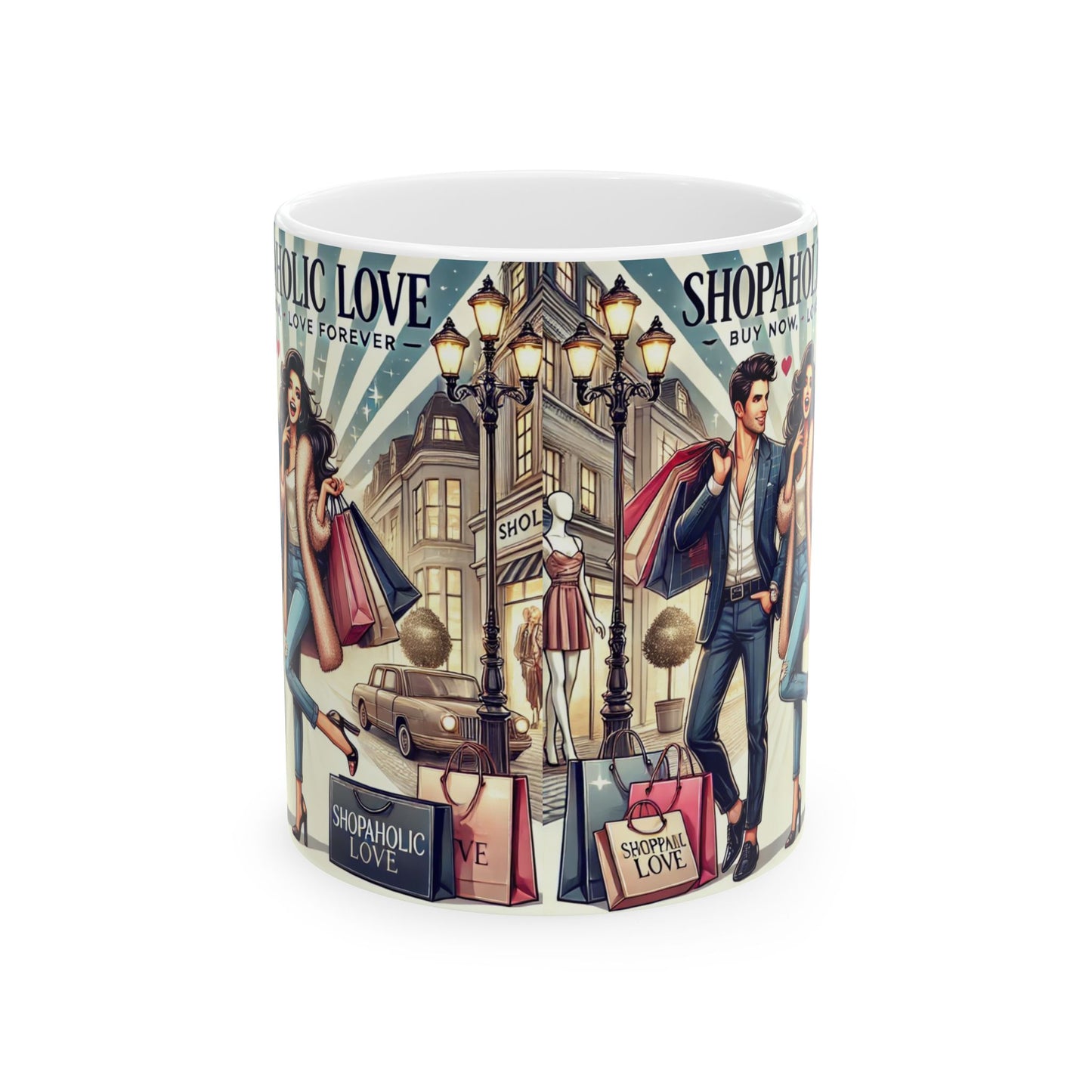 Shopaholic Love Ceramic Mug - Perfect Gift for Fashion Lovers