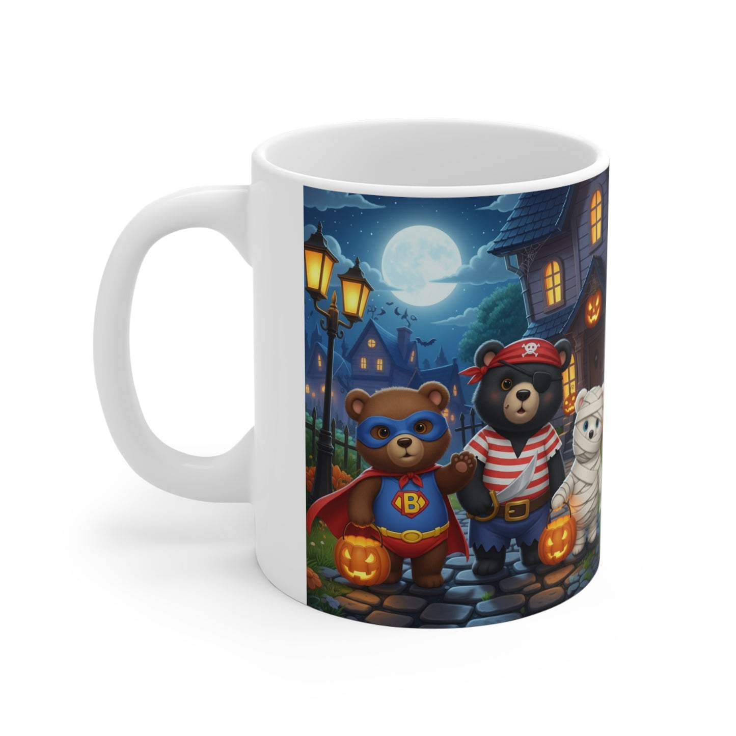 Halloween Bear Mug - Cute Teddy Bears, Trick-or-Treat Coffee Cup, Fall Decor, Spooky Gift, Party Favor