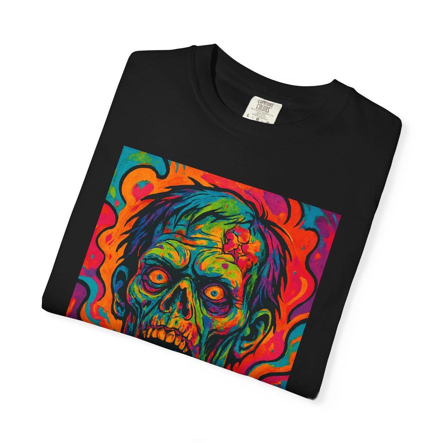 Colorful Zombie Art Unisex T-Shirt | Spooky Costume Tee, Halloween Outfit, Graphic Tee, Horror Fan Gift, Unique Painting Design