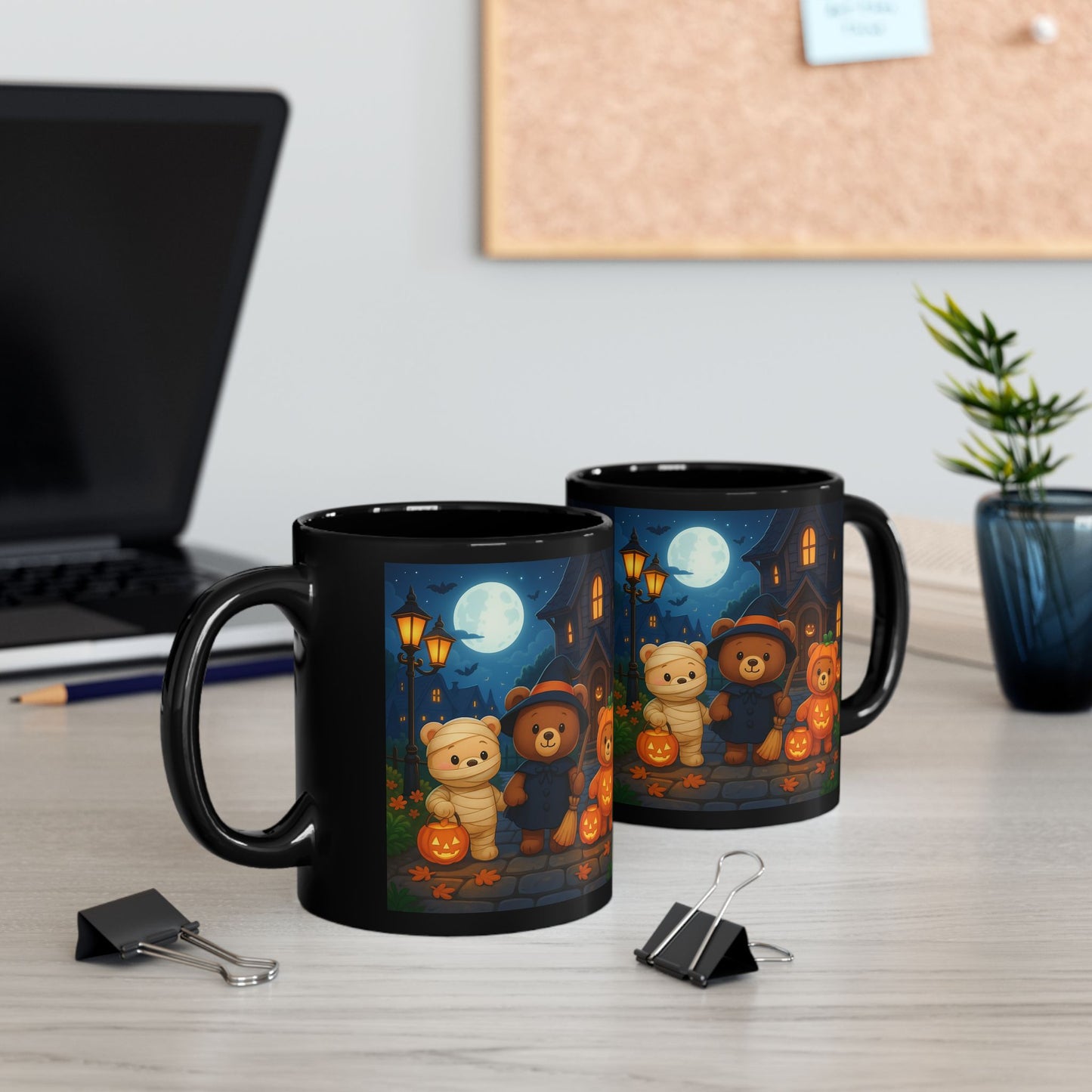 Halloween Bear Mug, Cute Halloween Coffee Cup, Festive Drinkware, Spooky Decor, Fall Gift, Trick or Treat Cup