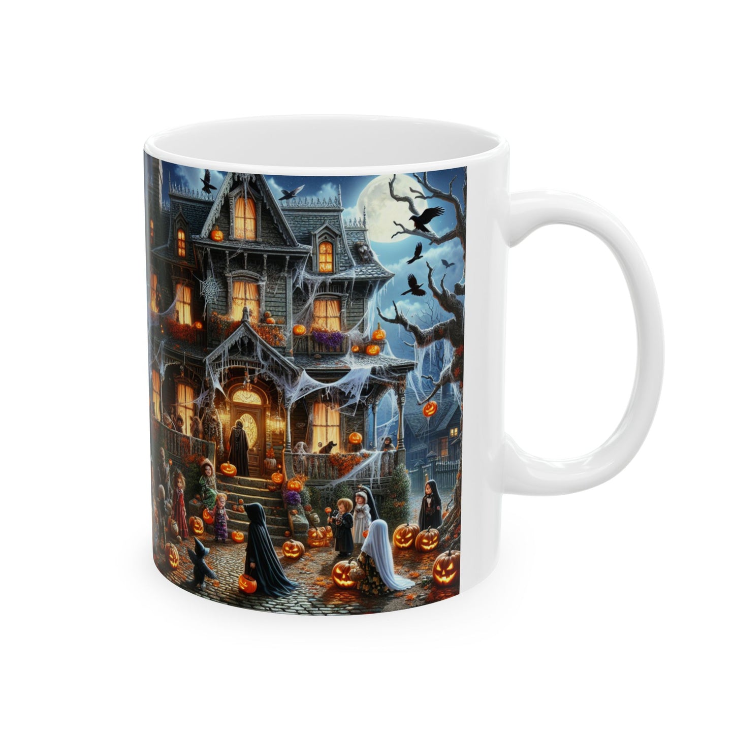 Halloween-Themed Ceramic Mug for Cozy Sips, Perfect for Fall Gatherings, Spooky Season, and Gift Giving